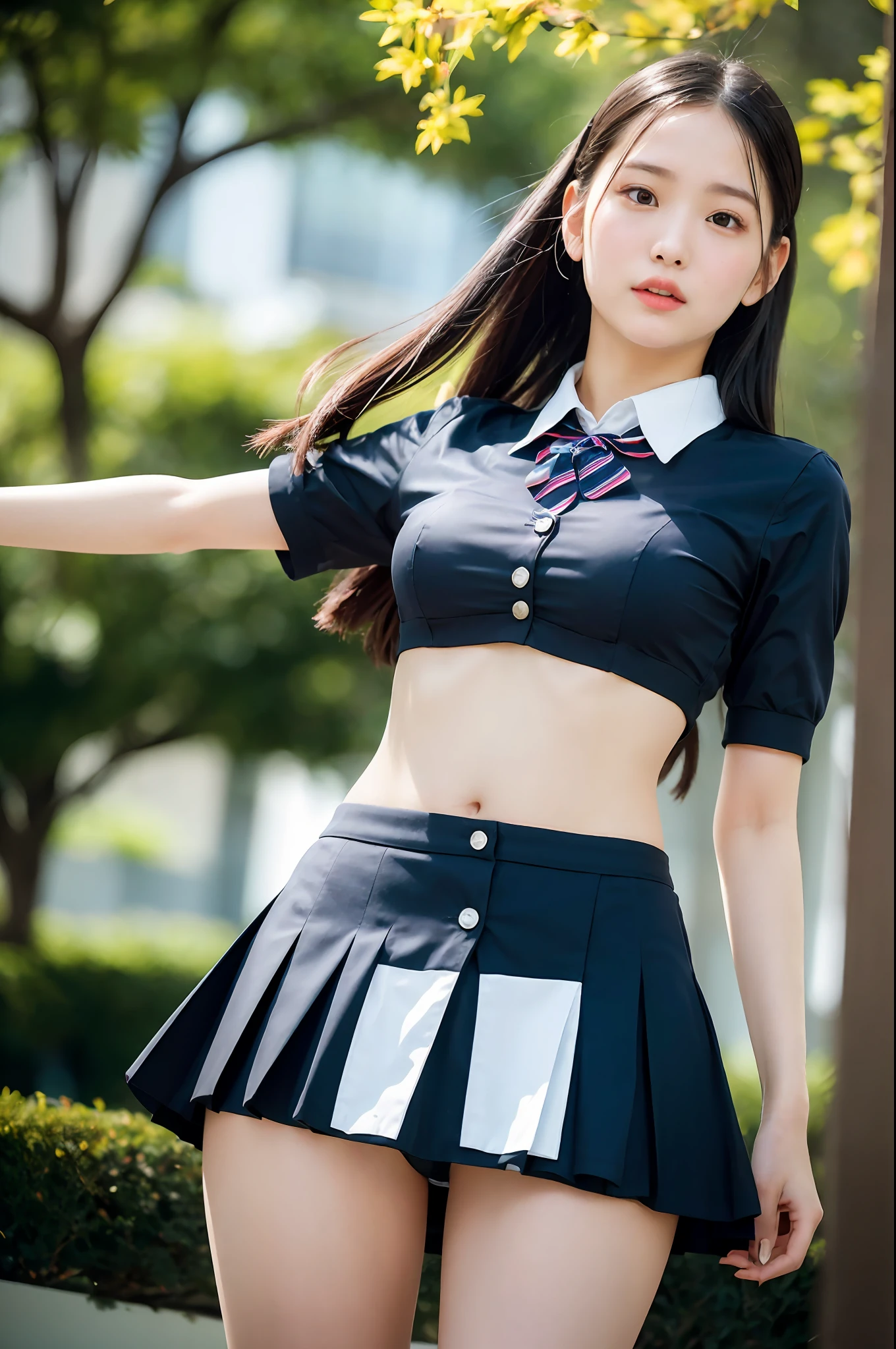 (((windy, thrusting wind, about to be blown away, winddrift: 1.2, strong wind from bottom to top, skirt twisted by the wind, skirt swaying in the wind, skirt fluttering in the wind, standing facing down, condescending viewer, holding back, surprised look)))), ((black hair, long hair, Japan high school girl, (button up high school uniform: 1.3), dark blue uniform skirt, high socks, see-through underwear, the shape of the pubic area is clearly visible, pubic hair, lower abdomen bristles)), ((emphasizing thighs, white thighs, soft thighs, inner thighs, shiny thighs, face-to-face angle, standing in front, zoom camera to the crotch)), (((angle from below))), (sexual arousal: 1.5), floating hair NovaFrog style, floating hair, NSFW, 8k, RAW Photos: 1.2, (Best Quality: 1.4, Masterpiece: 1.4), Super Detail, Best Illustration, Ultra High Resolution, Portrait, Film Grain, 1girl, Depth of Field, Photorealistic: 1.4, Detailed Hair, Realistic Hair, Realistic Lighting, Realistic Shadows, Realistic Clothes, Realistic Skin, Natural Skin Texture, Portrait: 0.6, Light Particles, Lens Flare, Luminous Particles: 0.6, Bokeh: 1.2, Big: 1.2, Ass: 1.2, Cute: 1.5, Professional Writing, Photon Mapping, Radiosity, Physically Based Rendering, Incredibly Absurd, Glossy Skin, Pale Skin: 1.2, POV, PureErosFace_v1: 0.7, Close-up: 1.1, Fair Complexion: 1.1, Round Face: 1.5, Puffy Eyes, Purple Eyes, Double eyelids, egyosar: 1, floating hair, makeup, Japan girls, outdoor