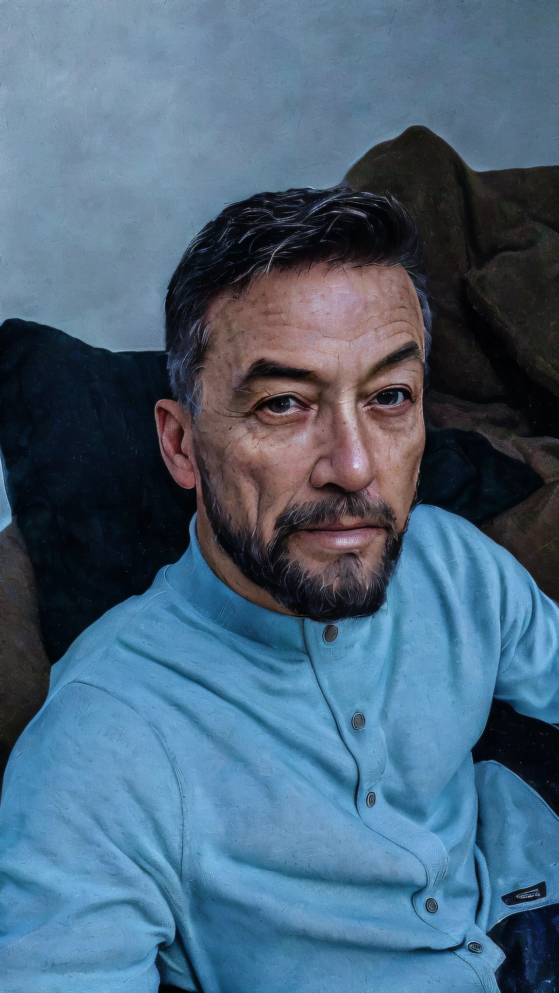 (masterpiece, photorealistic, raw,:1.4), (extremely intricate:1.2), close up, cinematic light, sidelighting, ultra high res, best shadow, RAW, upper body, old man, wearing pullover,