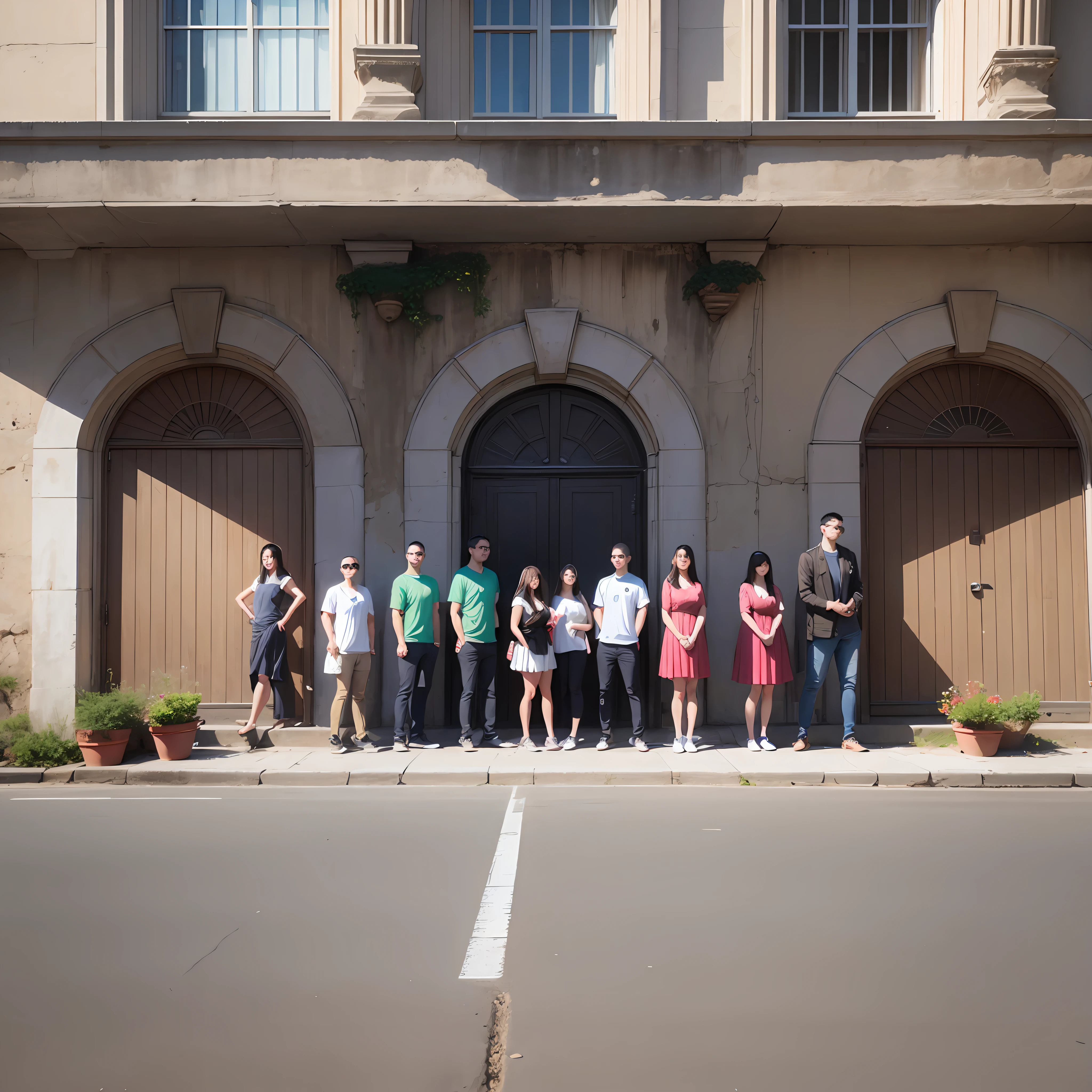 A friend's group photo,both were standing,near a wall --auto --s2