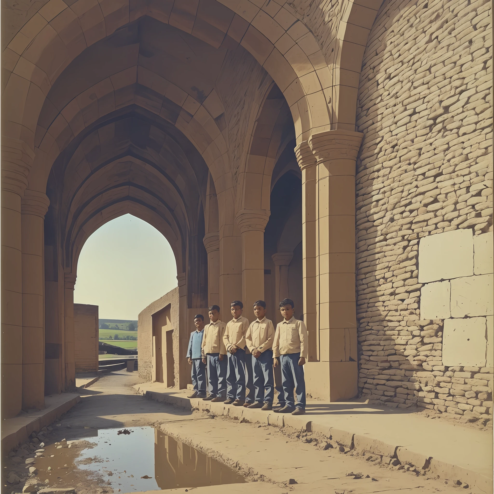 A boy's fri group picture,they are standing near waal --auto --s2