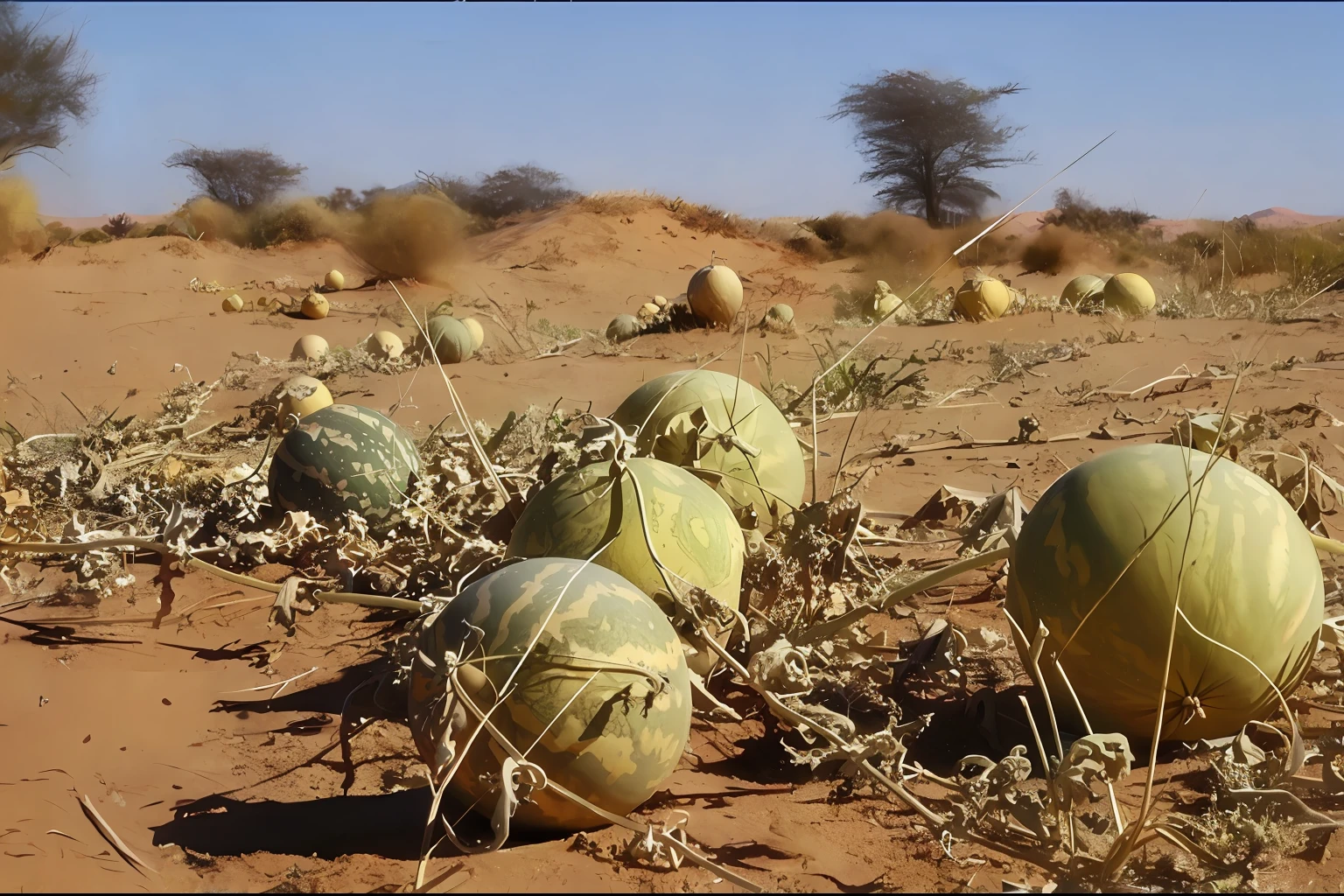 Masterpiece, best quality, desert gourd, African, thick painted style