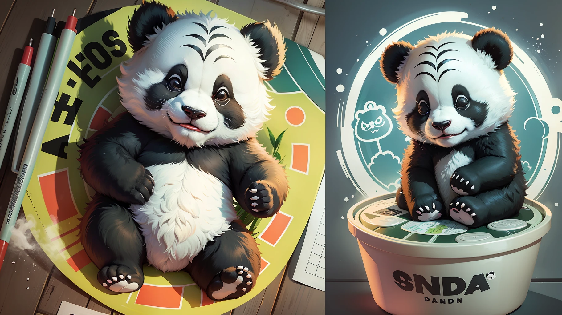 Panda comic style --auto --s2
