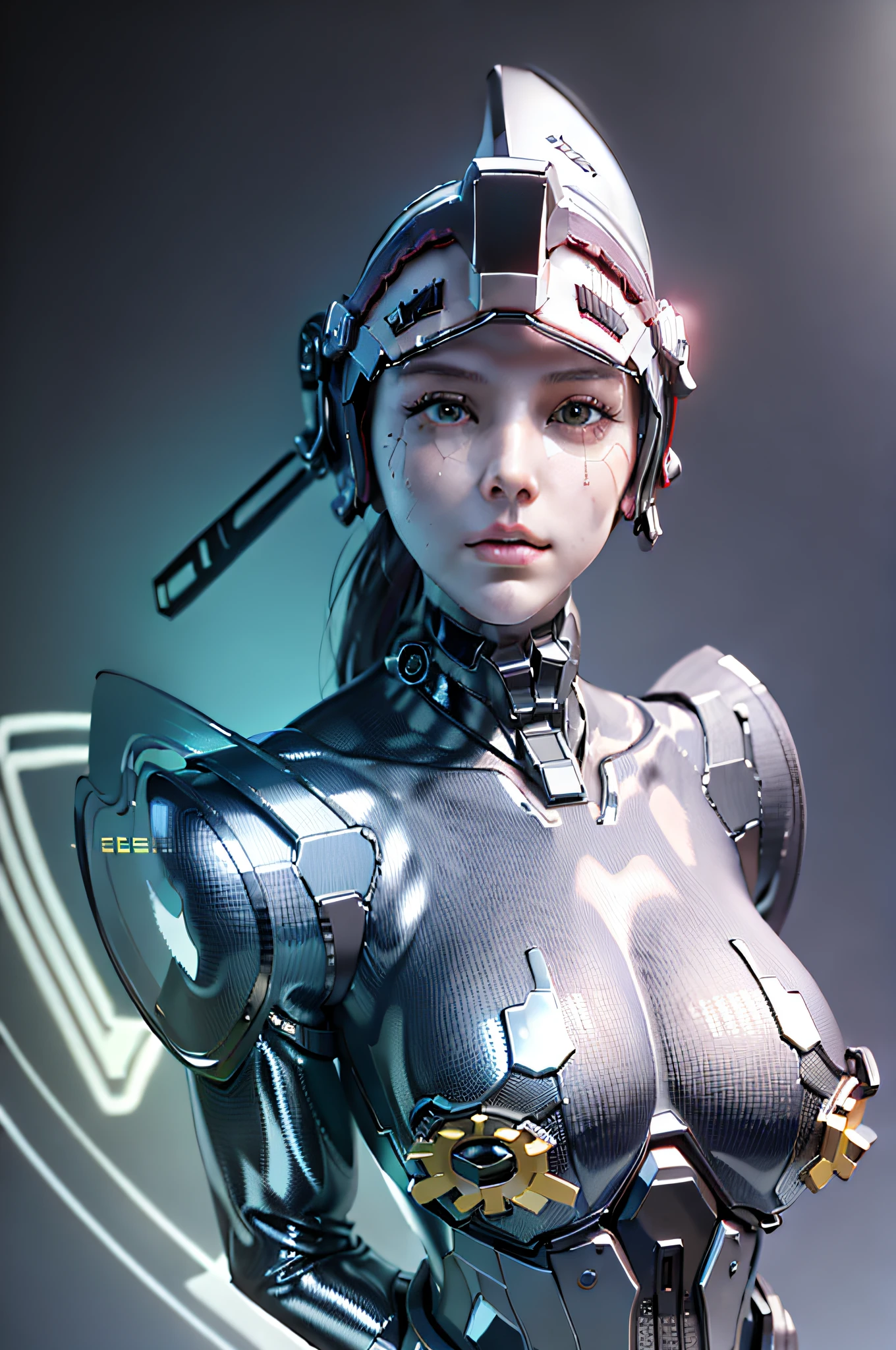 (Masterpiece, Best Quality, Realistic, Detail Shiny Skin: 1.2), Flawless, 8k, RAW, High Resolution, Shore, Day,
Cyberpunk, Back Head, 1 Girl, Wearing ((((Cyber Helmet)), Prosthetics, Big Breast, Waist, Upper Body, Facial Focus, Looking at the Audience,