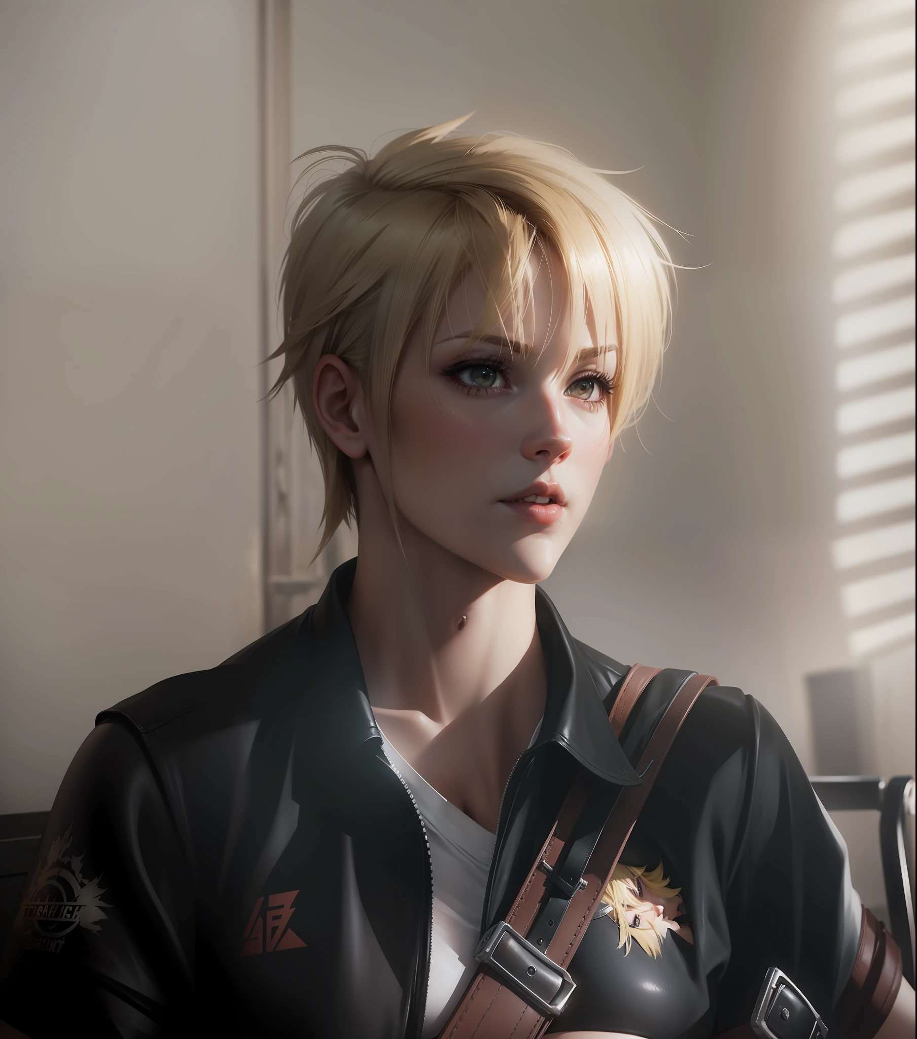Tifa Lockhart with short blonde hair