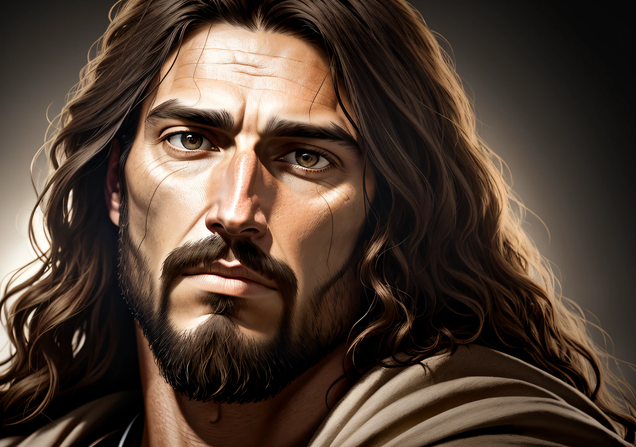 Face of Jesus, realistic epic