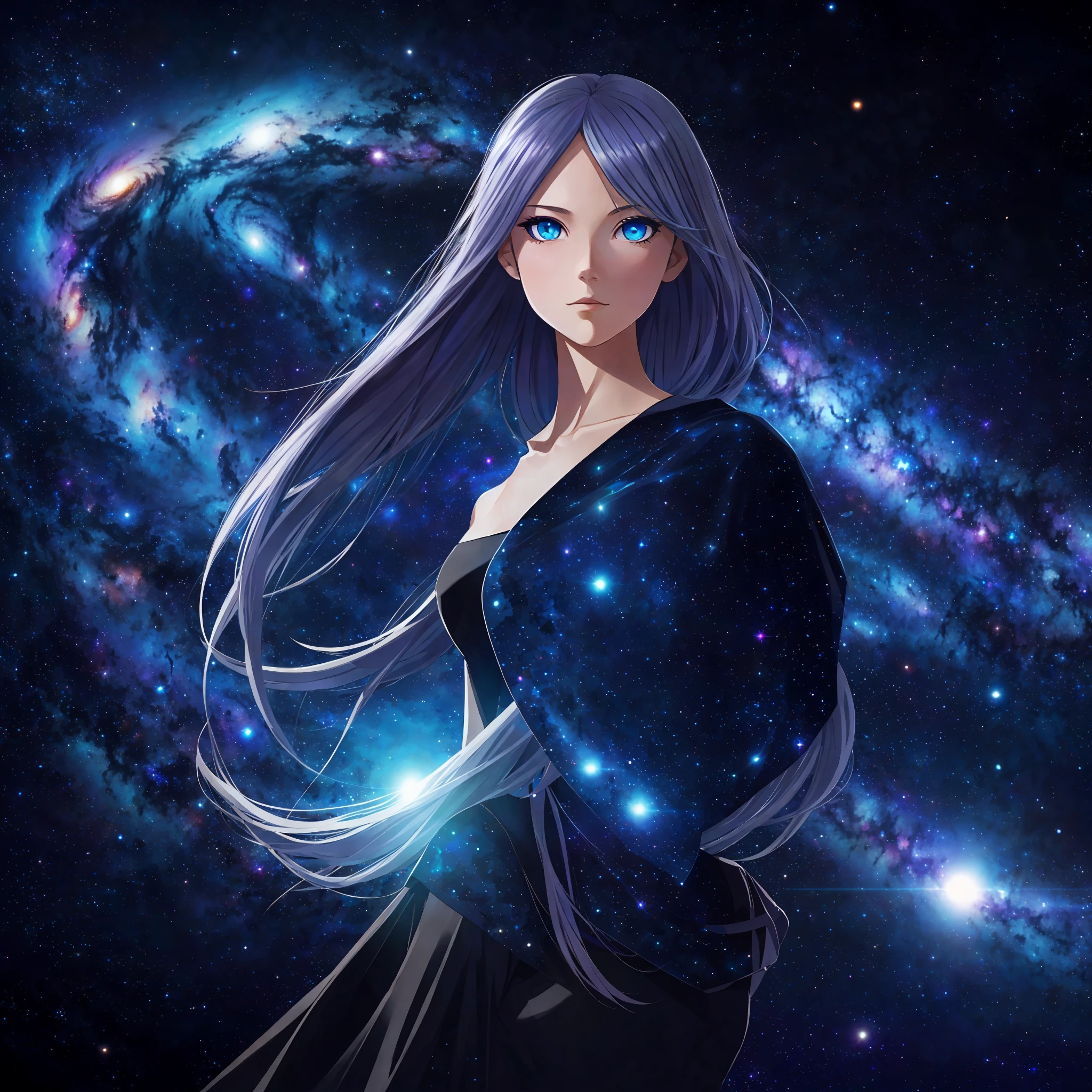 "(A real girl with galaxy eyes and windy hair:1.25 against a space background)." --auto --s2