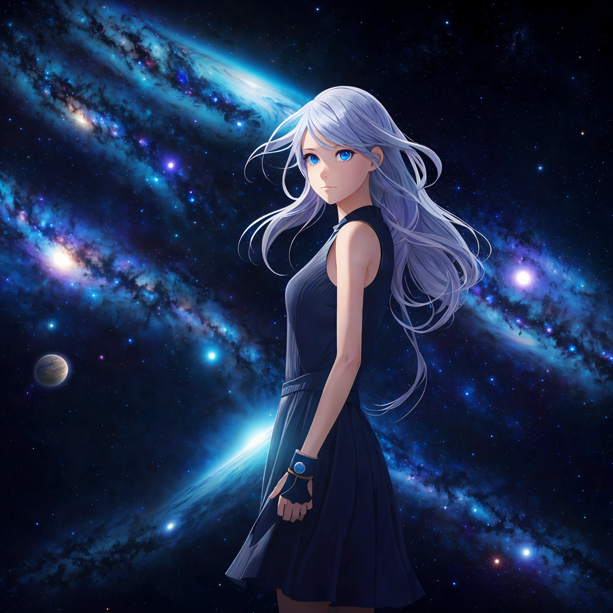 "(A real girl with galaxy eyes and windy hair:1.25 against a space background)." --auto --s2