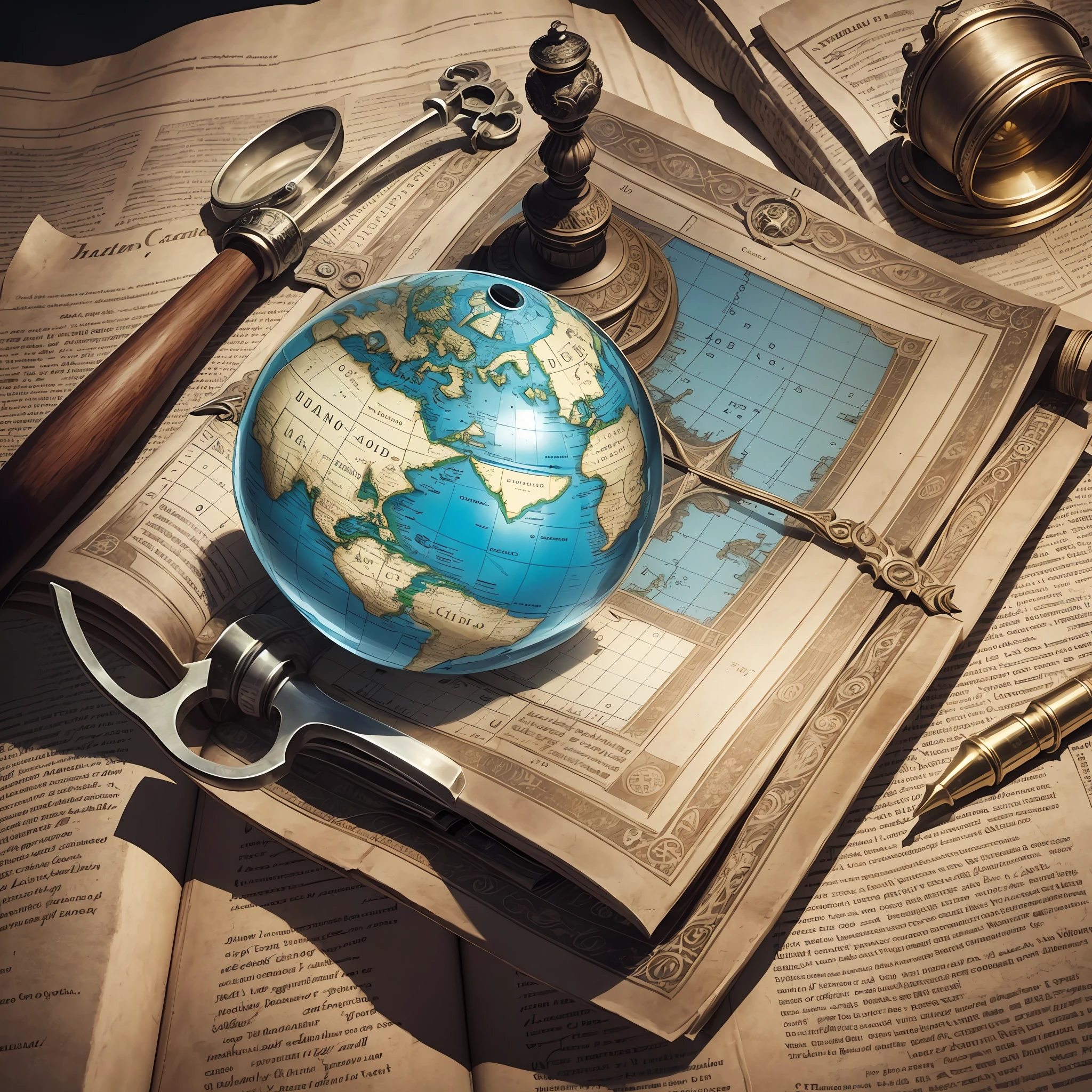 A hand holding a map, with a needle pointed at an unknown direction
A magnifying glass, with a graph or map on the sides, to represent the process of searching and discovering the channel
A book, opened on a page that contains interesting and unknown information
A statue of an explorer, with a flag or a magnifying glass in hand, to represent the role of the canal in discovering new facts and information. --auto --s2