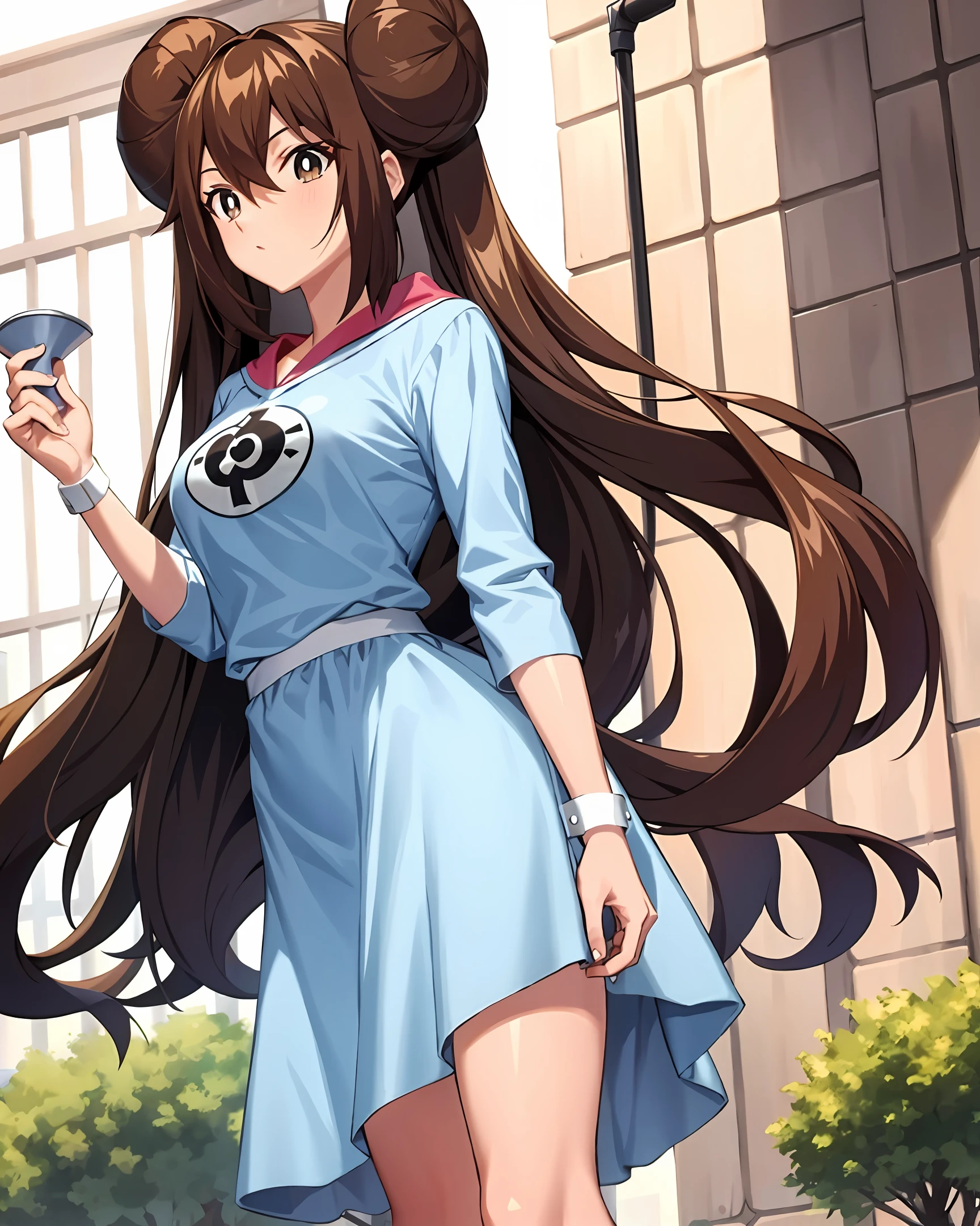 Tall, girl, beatiful, taned, anime, religious,  brown, city