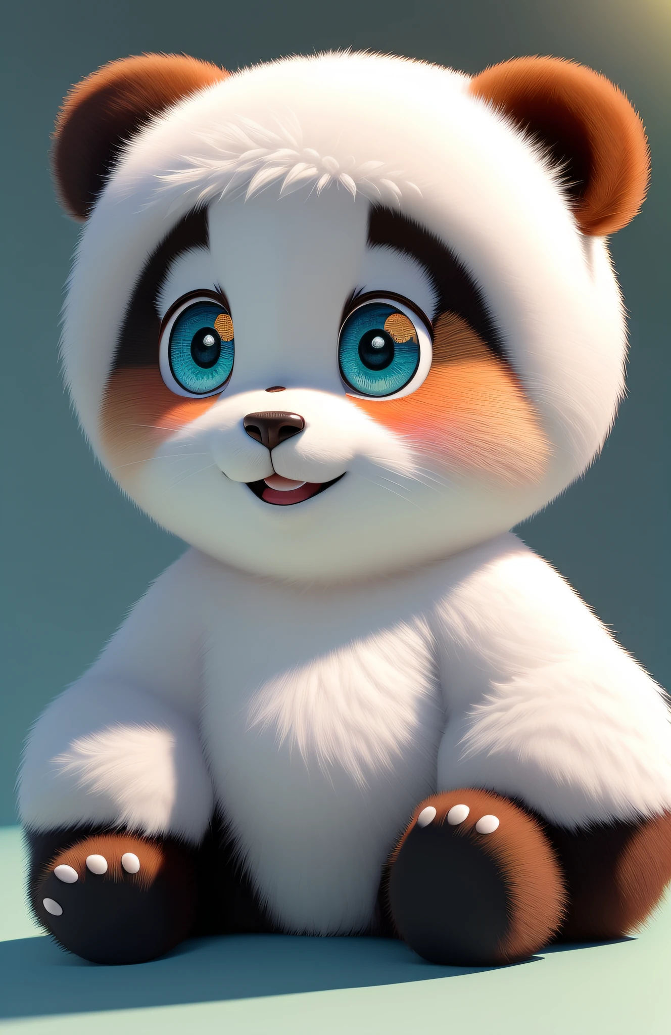 (masterpiece), (best quality), (ultra-detailed), (full body:1.2), Super cute, Baby, Pixar, Baby panda in pajamas, Big bright eyes, Fluffy, Smile, Delicate and fine, Fairy tales, Incredibly high detailed, Pixar style, Bright color palette, Natural light, Simple background with pure color, Octane render, Trending on Artstation, Gorgeous, Ultra wide angle, 8k, HD, Realistic