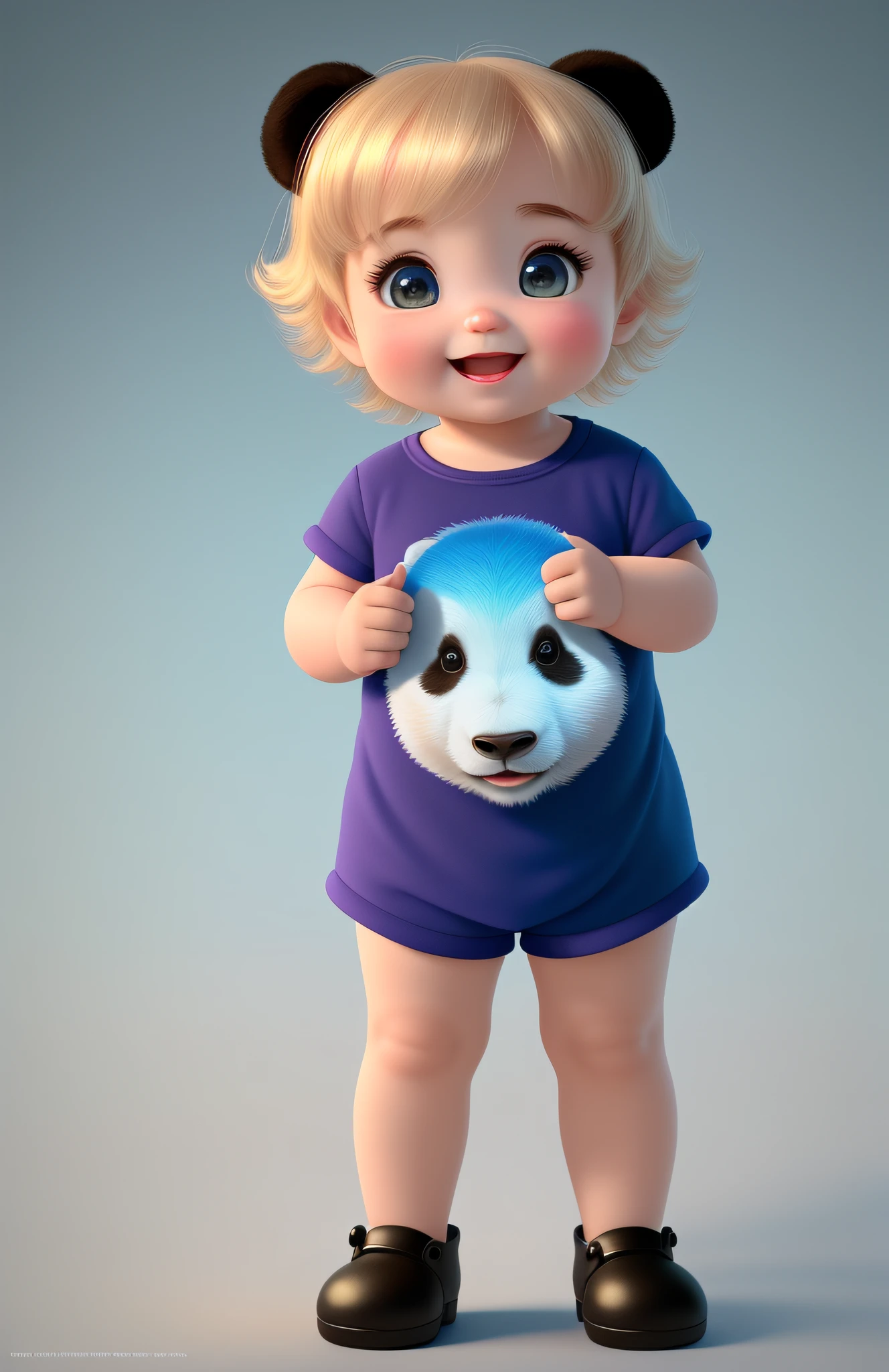 (masterpiece), (best quality), (ultra-detailed), (full body:1.2), Super cute, Baby, Pixar, Baby panda in pajamas, Big bright eyes, Fluffy, Smile, Delicate and fine, Fairy tales, Incredibly high detailed, Pixar style, Bright color palette, Natural light, Simple background with pure color, Octane render, Trending on Artstation, Gorgeous, Ultra wide angle, 8k, HD, Realistic