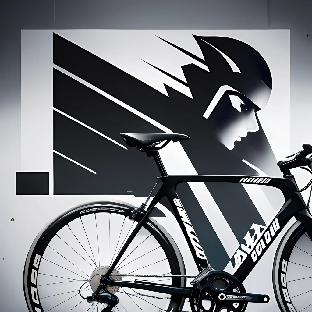 a black and white logo for a bike shop, excellent use of negative space, by Andrei Kolkoutine, by Aleksander Kobzdej, 🚿🗝📝, minimalistic logo, by Adam Rex, biker, bicycle, by Tadeusz Makowski, by Mirko Rački, by Ota Bubeníček --auto --s2