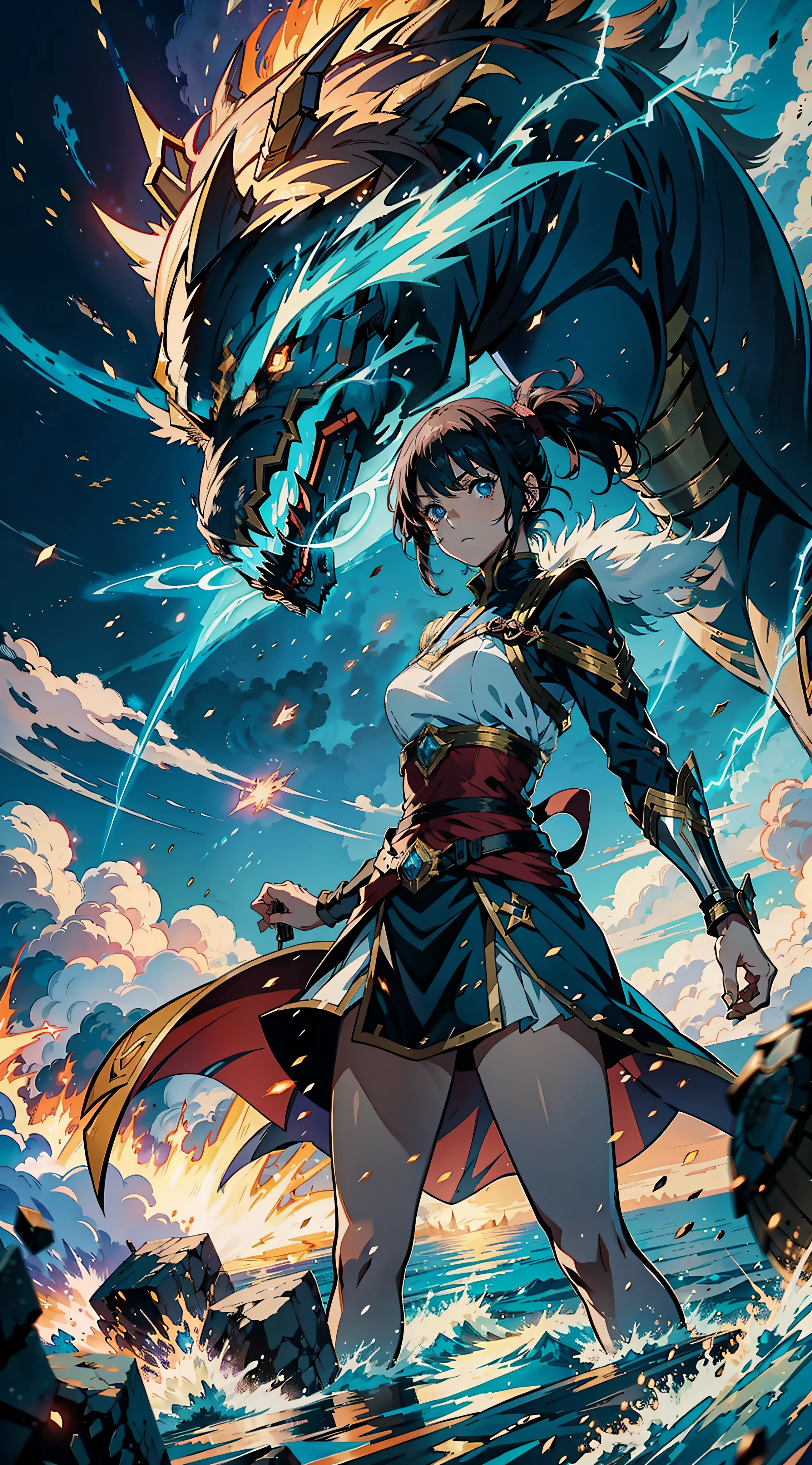 The anime begins with our protagonist, a young woman with magical abilities, discovering her power and learning to control it. She is a fearless warrior in search of adventures and challenges. The story unfolds in a fantasy world full of magical monsters and powerful beings gigantic colossal creatures. Throughout the plot, our heroine faces powerful and dangerous monsters, but finds loyal allies who help her on her journey. Together, they face epic battles and challenges that test their skills and their courage. The anime's animation is stunning, with vibrant colors, detailed backdrops, and fluid movements. The visual effects are breathtaking, with bursts of energy, lightning and other manifestations of magical power. In the end, our heroine becomes a legendary warrior, respected by all and feared by her enemies. She is the protector of her homeland, ready to fight any threat that arises. This epic anime is a thrilling adventure that keeps the viewer stuck until the end.