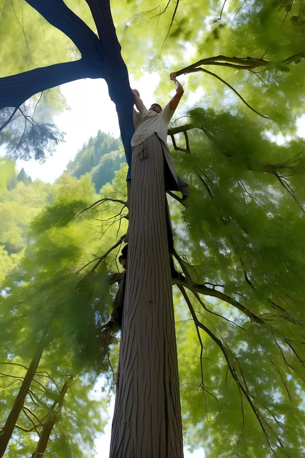 A man is hung from a tree