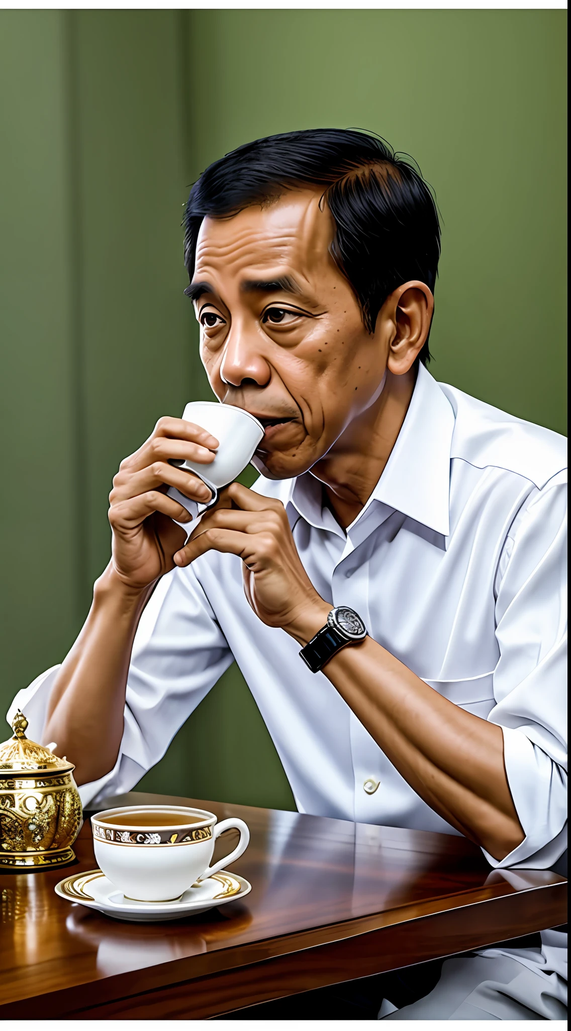 President Jokowi Dodo drinking tea