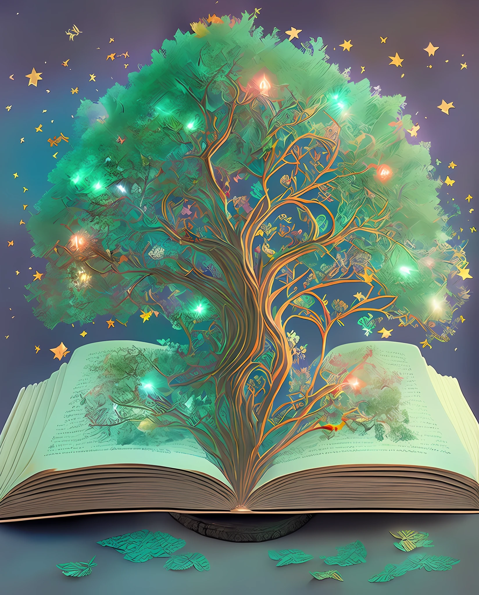 ((Book on the table)), Magic Tree, Book of Dreams, Dream Tree, (Butterfly: 1.5), Stars, Shooting Star, Magic Book, Fantastic Fantasy, Cosmic Tree of Life, Enchanting Fantasy Forest, Wonderful Fine, Tree of Life, Magic Notes, Magic Ingredients, Magic Background.