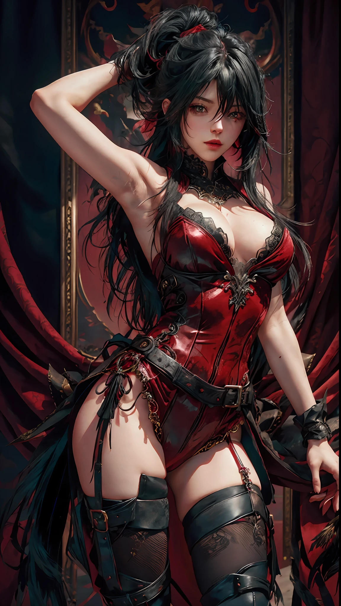 velvet crowe character,beautiful,sexy,red,4k,hdr,upscale --auto --s2