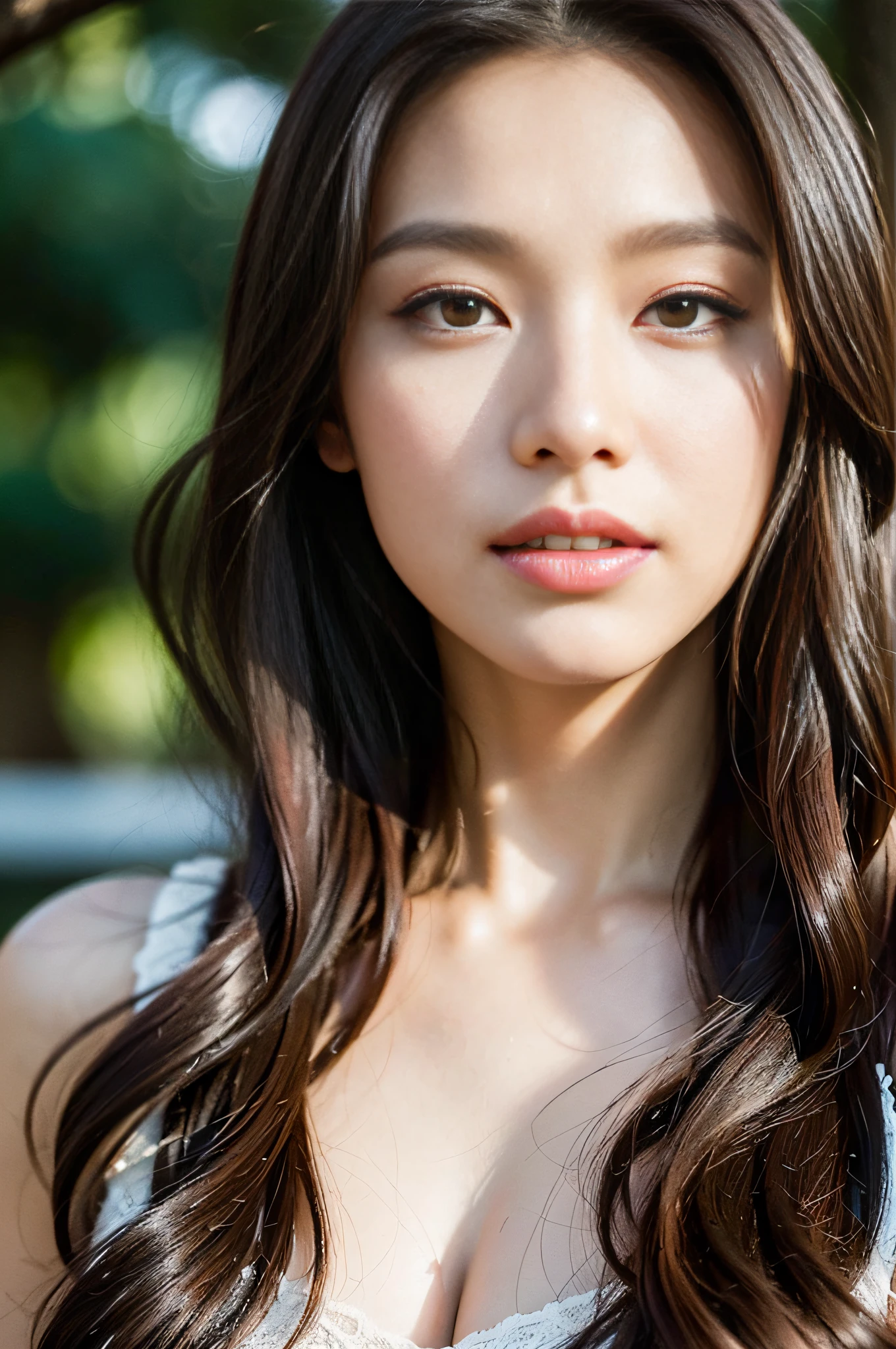 A woman, brown wavy long hair, gentle, (melon face: 1.3), (royal sister: 1.3), best picture quality, (masterpiece: 1.3), (ultra-high resolution: 1.2), (suit: 1.6), (black eyes: 1.2), (exotic: 1.4), (young: 1.3), (Detailed face close-up: 1.5), (Realistic skin texture: 1.3), (Realistic: 1.4), (Realistic physical rendering: 1.5), (Realistic light and shadow effects: 1.4), (Head portrait photo: 1.4), (Central European Beauty: 1.7)