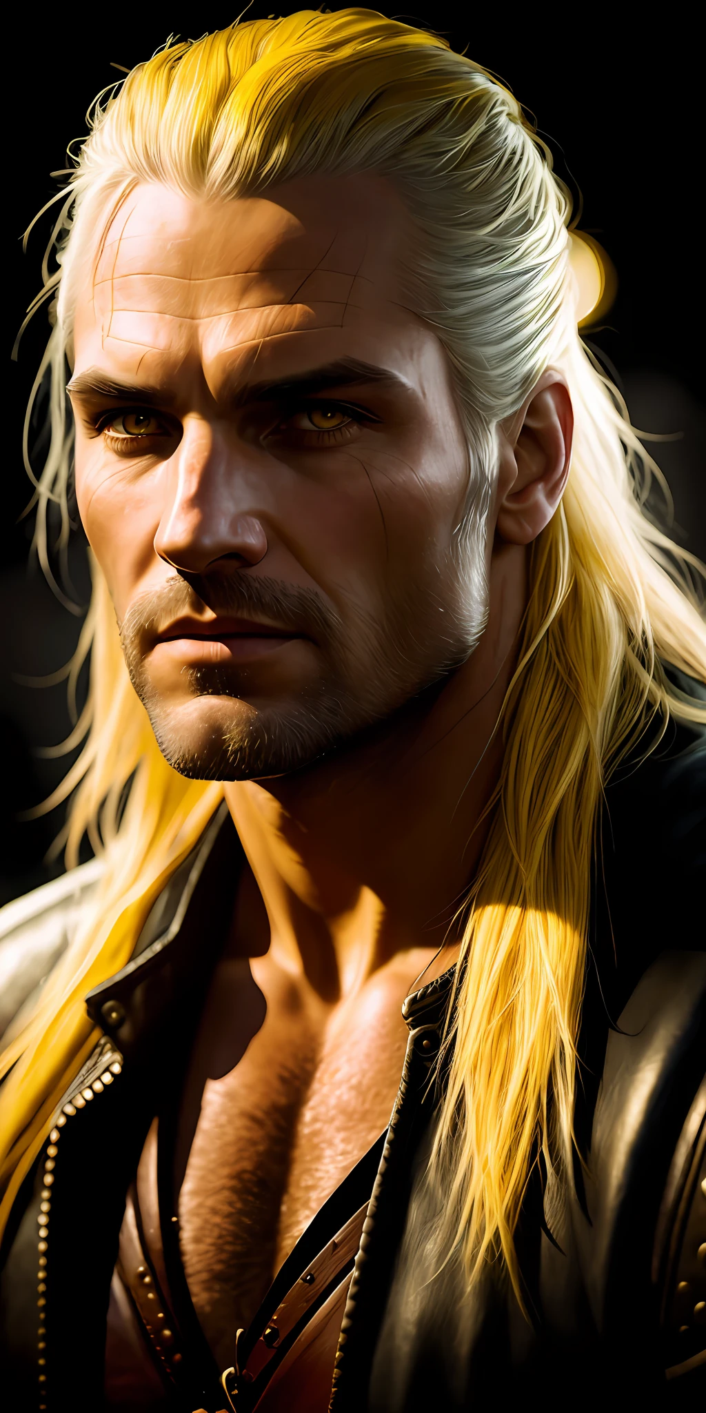 geralt de rivia the witcher , (((yellow eyes))), photorealistic, photo, masterpiece, realistic, realism, photorealism, high contrast, photorealistic digital art trending on Artstation 8k HD high definition detailed realistic, detailed, skin texture, hyper detailed, realistic skin texture, armature, best quality, ultra high res, (photorealistic:1.4),, high resolution, detailed, raw photo, sharp re, by lee jeffries nikon d850 film stock photograph 4 kodak portra 400 camera f1.6 lens rich colors hyper realistic lifelike texture dramatic lighting unrealengine trending on artstation cinestill 800,