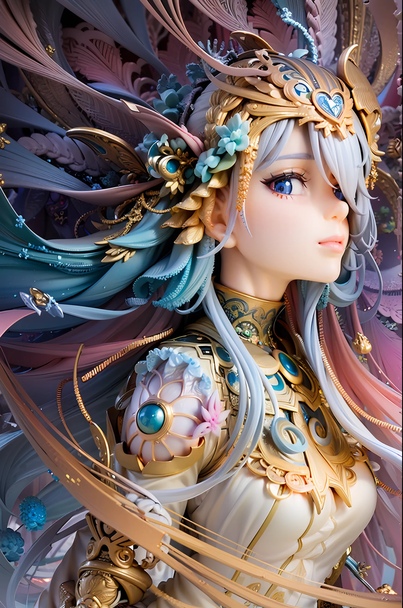 (masterpiece, top quality, best quality, official art, beautiful and aesthetic:1.2), (1girl), extreme detailed,(fractal art:1.3), colorful, highest detailed