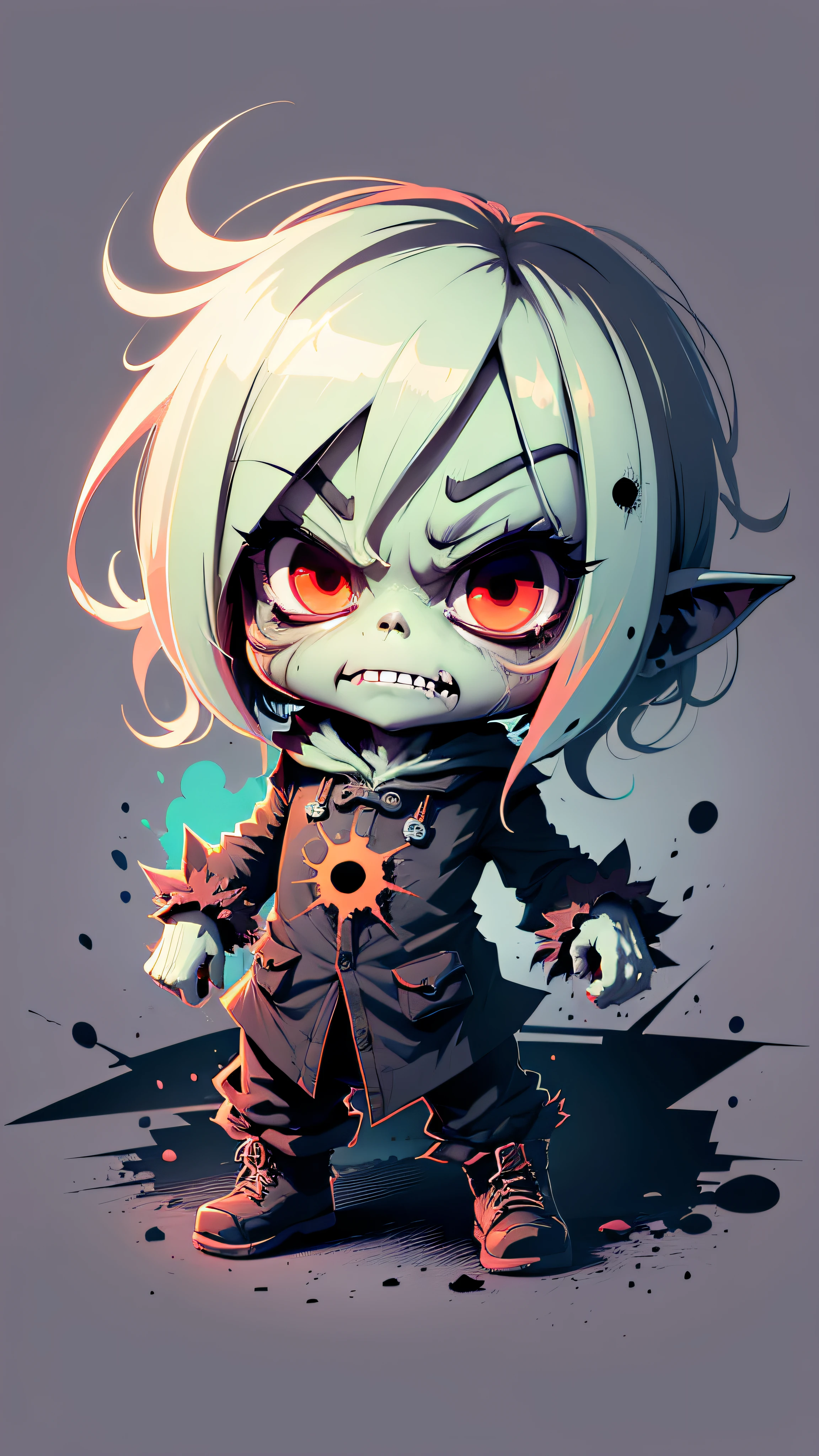 Chibi Zombie, 4K, Vector , white background --auto --s2