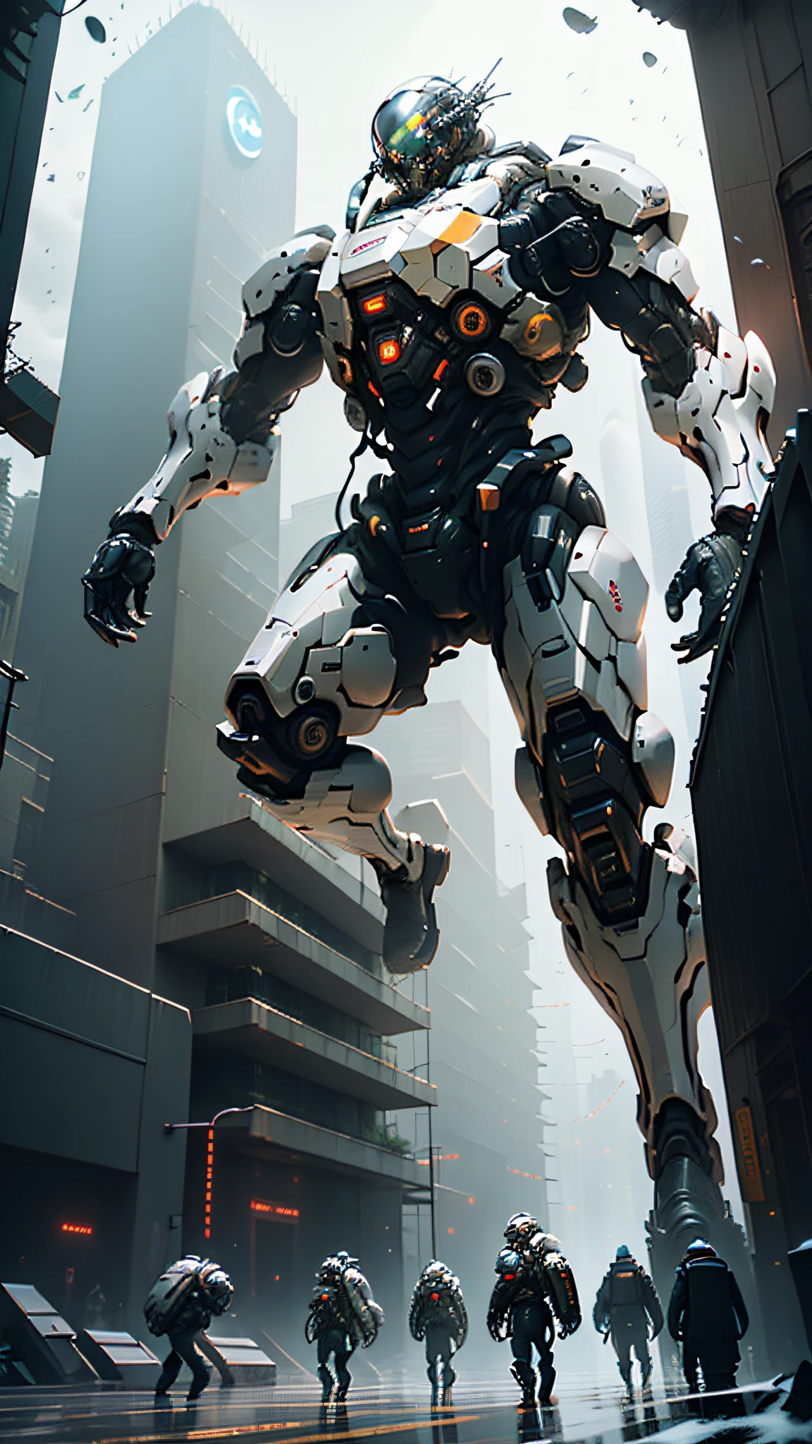 ((Best quality)), ((masterpiece)), (highly detailed:1.3), In a sprawling cyberpunk metropolis dominated by towering skyscrapers and neon-lit alleyways, a dystopian megacorporation known as OmniCorp reigns supreme. OmniCorp, driven by insatiable greed and power, ventured beyond the confines of Earth to exploit the vast resources of near-Earth objects (NEOs) in a relentless pursuit of profit. Set in a difficult future where the line between humanity and technology blurs, his images depict the dark and unforgiving world of NEO asteroid mining. Explore the juxtaposition of high-tech machines, advanced robotics and human labor as they collaborate to extract precious minerals and resources from the cold depths of space. Capture the scenes of colossal mining rigs, suspended in zero gravity, relentlessly piercing massive NEOs, their mechanical arms piercing the rocky exterior. Show the workers, adorned in cybernetic suits, braving the harsh conditions of space to harvest the valuable ores, their faces obscured by gas masks and reflective visors. Amid the cold, desolate asteroids, reveal the towering presence of OmniCorp's headquarters — a monolithic structure that casts a shadow over the workers below. Show off the opulent offices and boardrooms, where executives make decisions that shape the fate of the company and the exploited masses. But under the bright veneer of corporate power, unveil the seething rebellion of the oppressed. They depict the clandestine activities of underground resistance movements, fighting against OmniCorp's iron control over society. Show their covert operations by hacking into the corporation's networks and conspiring to expose their dark secrets. Incorporate elements of advanced technology, cybernetic enhancements, holographic displays, and augmented reality overlays to accentuate atmos