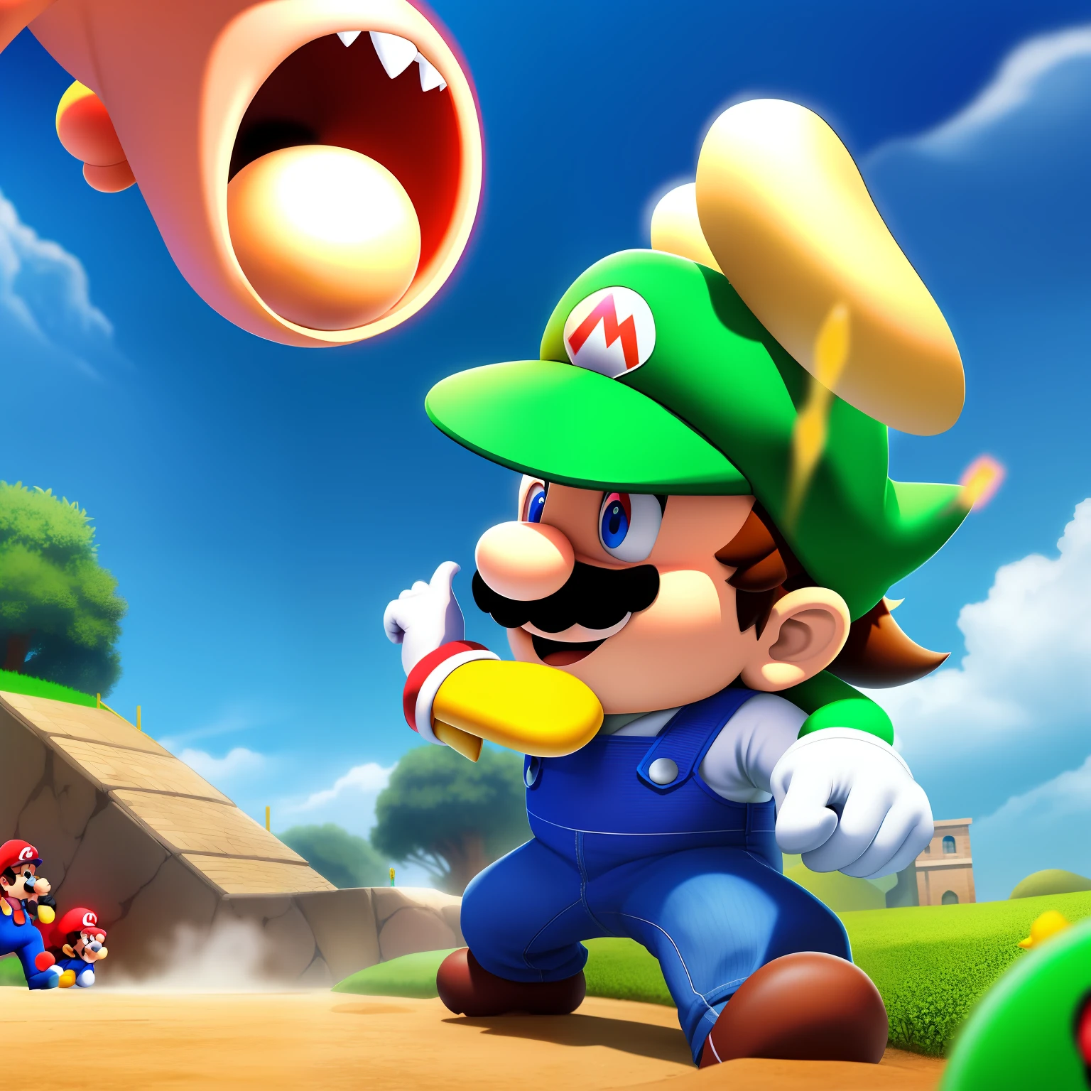 Fight between Mario Brother and Picaxu