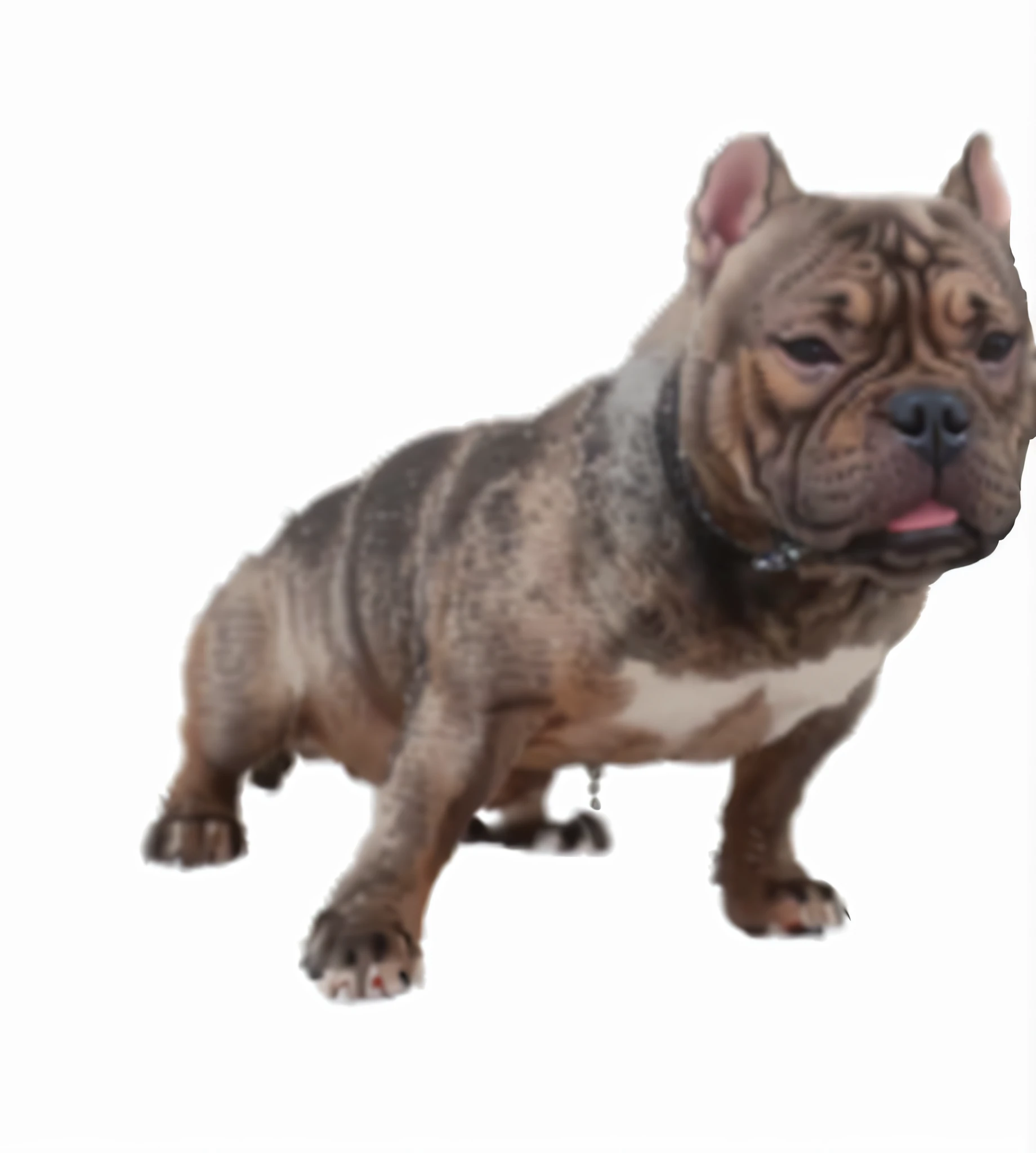 there is a dog that is standing up with its tongue out, proud looking, photo of a beautiful, brutus, proud looking away, french bulldog, male, unusual, wrinkly, a stunning masterpiece, is a stunning, a handsome, smug look, female looking, beefy, by Shiba Kōkan, that resembles a bull\'s, rocco