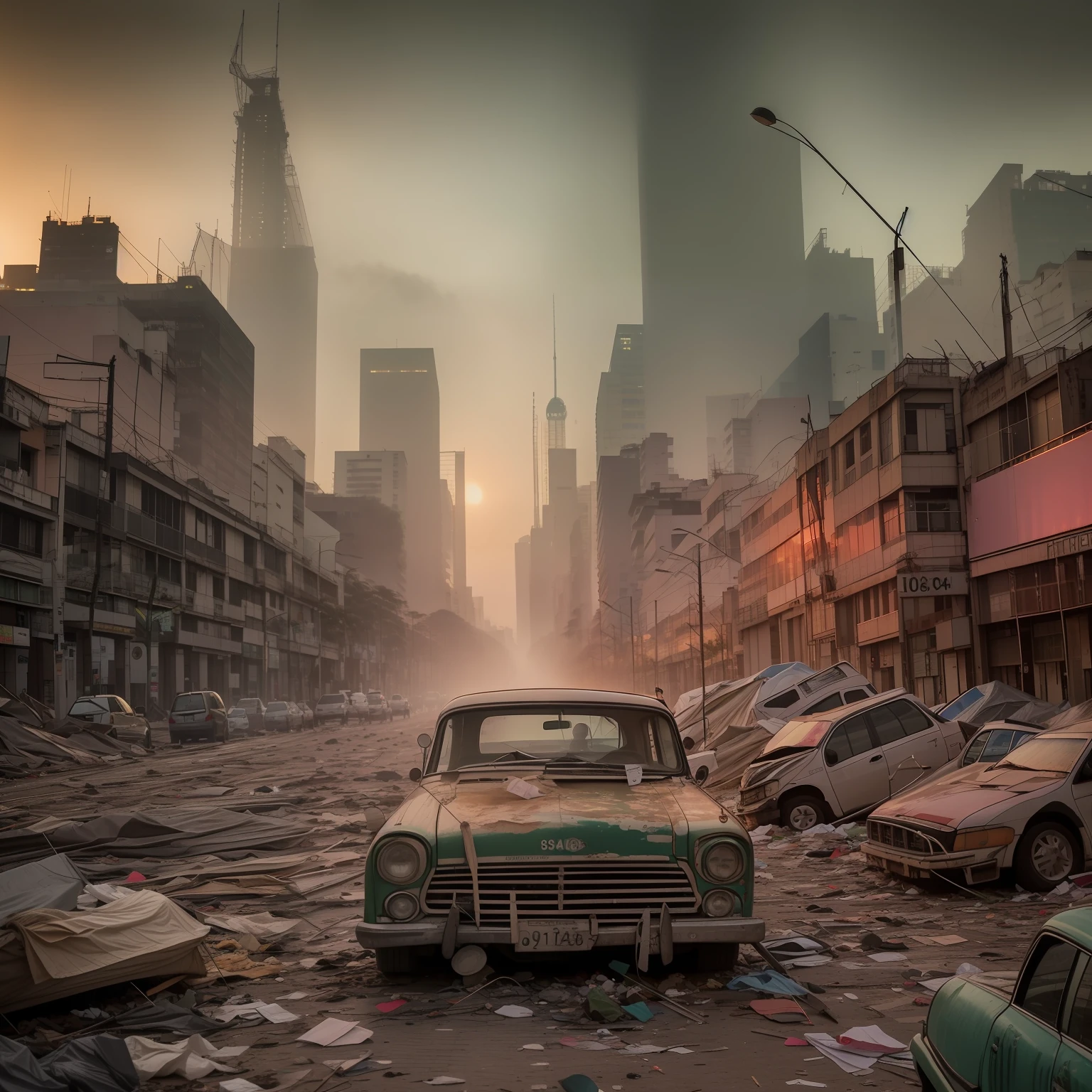 The sunrise on Avenida Paulista in the capital of São Paulo 1000 after the last human being died.