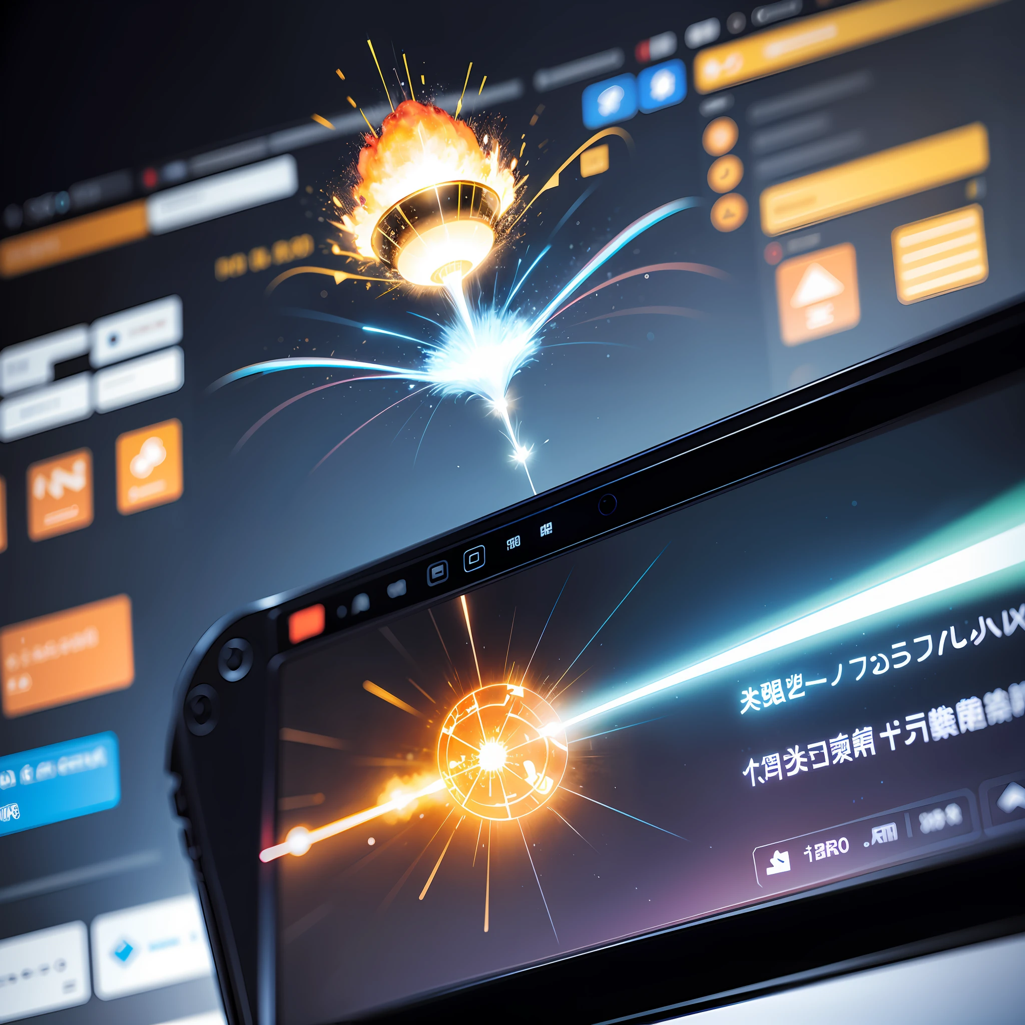 Cool font, full of technology, AI, heralding a new world, spark, handwriting is spark