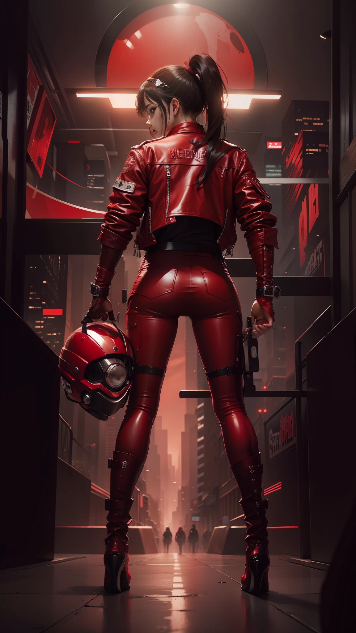 all red biker clothes --auto --s2