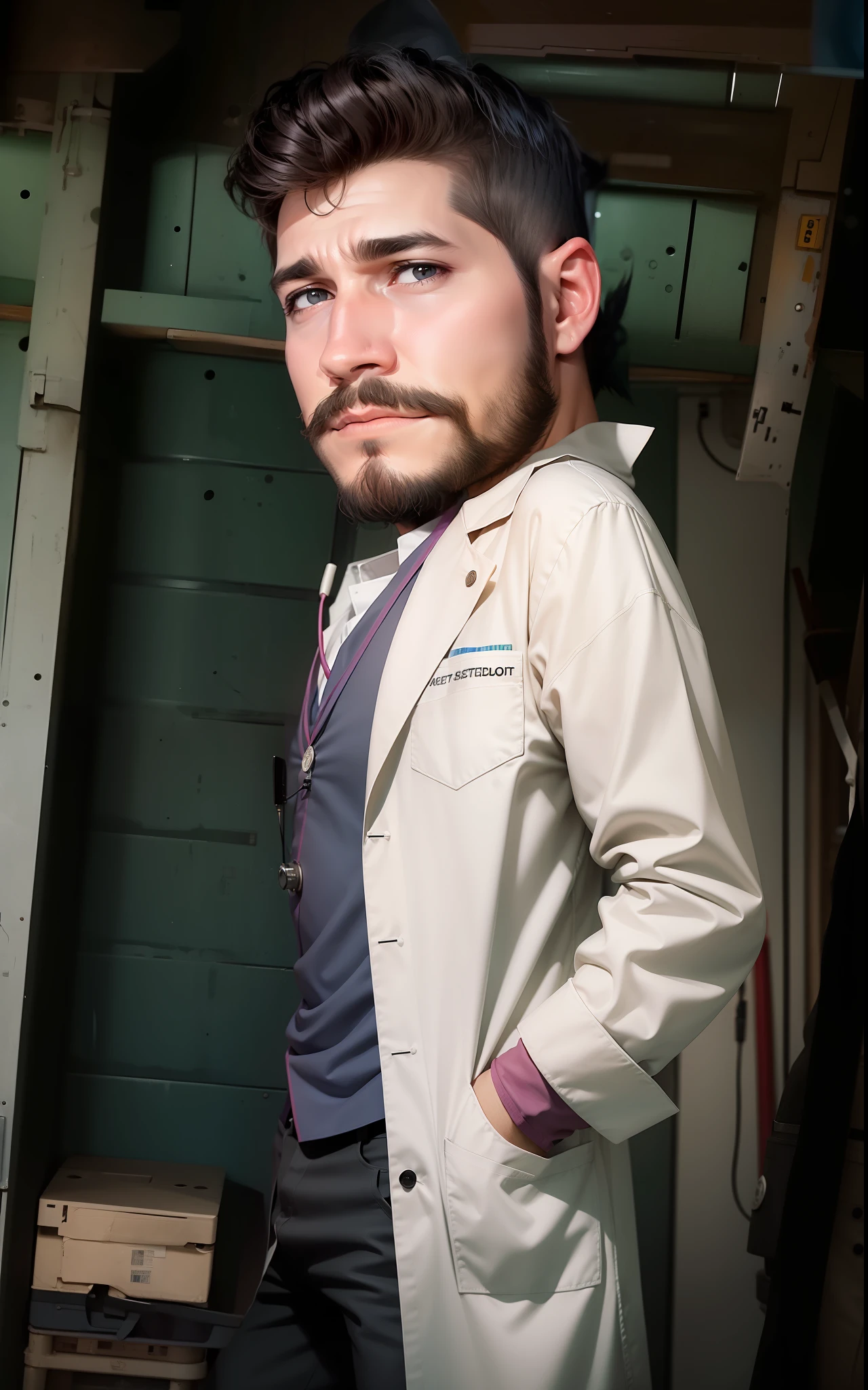 Insert a scientist lab coat
