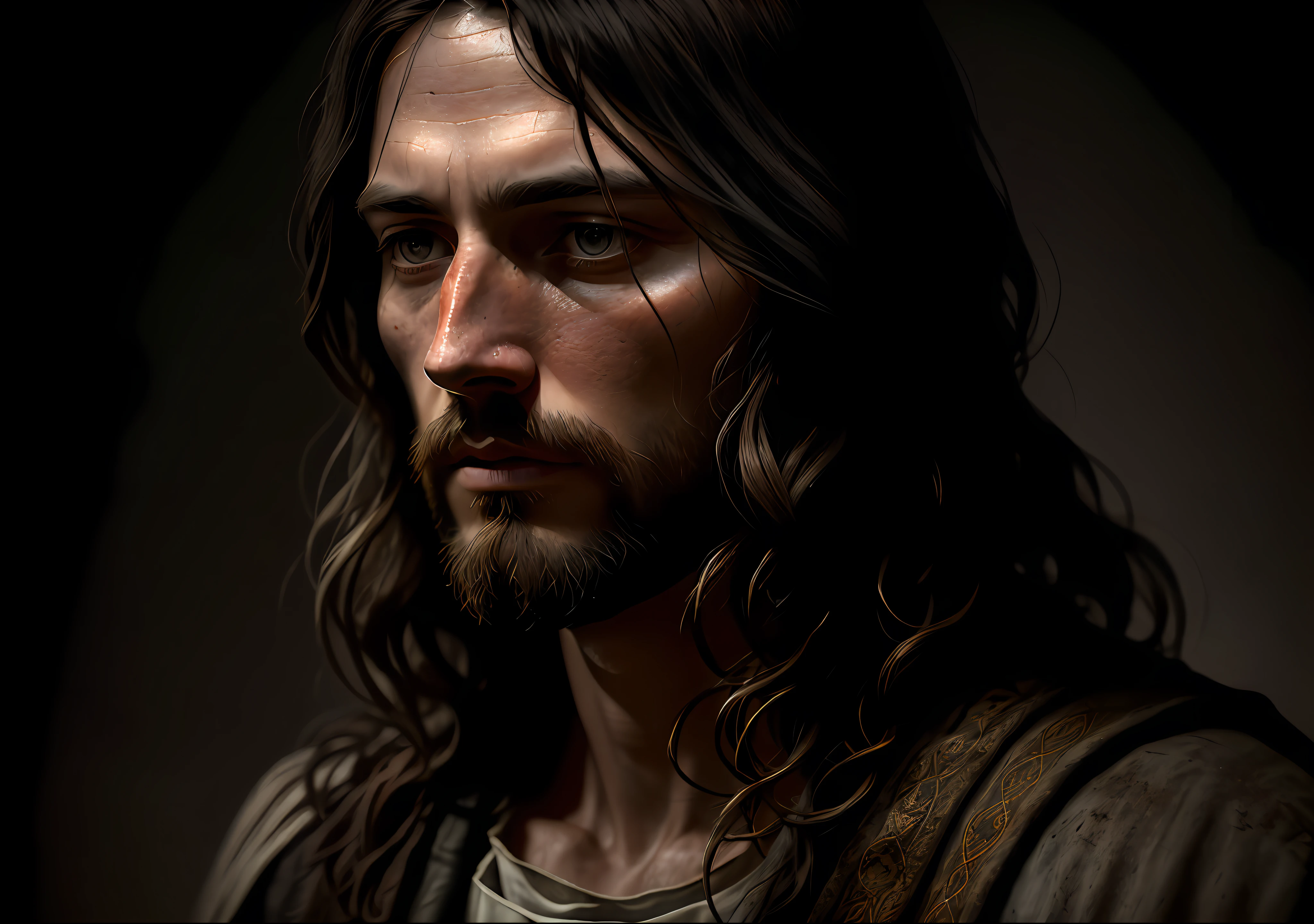 JESUS CHRIST DARK PHOTO: realistic epic, soft cinematic portrait, adobe lightroom, photographic lab, highly detailed, faded, (neutral colors: 1.2), (hdr: 1.4) , (soft colors:1.2), hyperdetailed, (artstation:1.4), cinematic, warm lights, dramatic light, (intricate details:1.1), complex background, (rutkowski:0.66), (blue and orange:0.4)