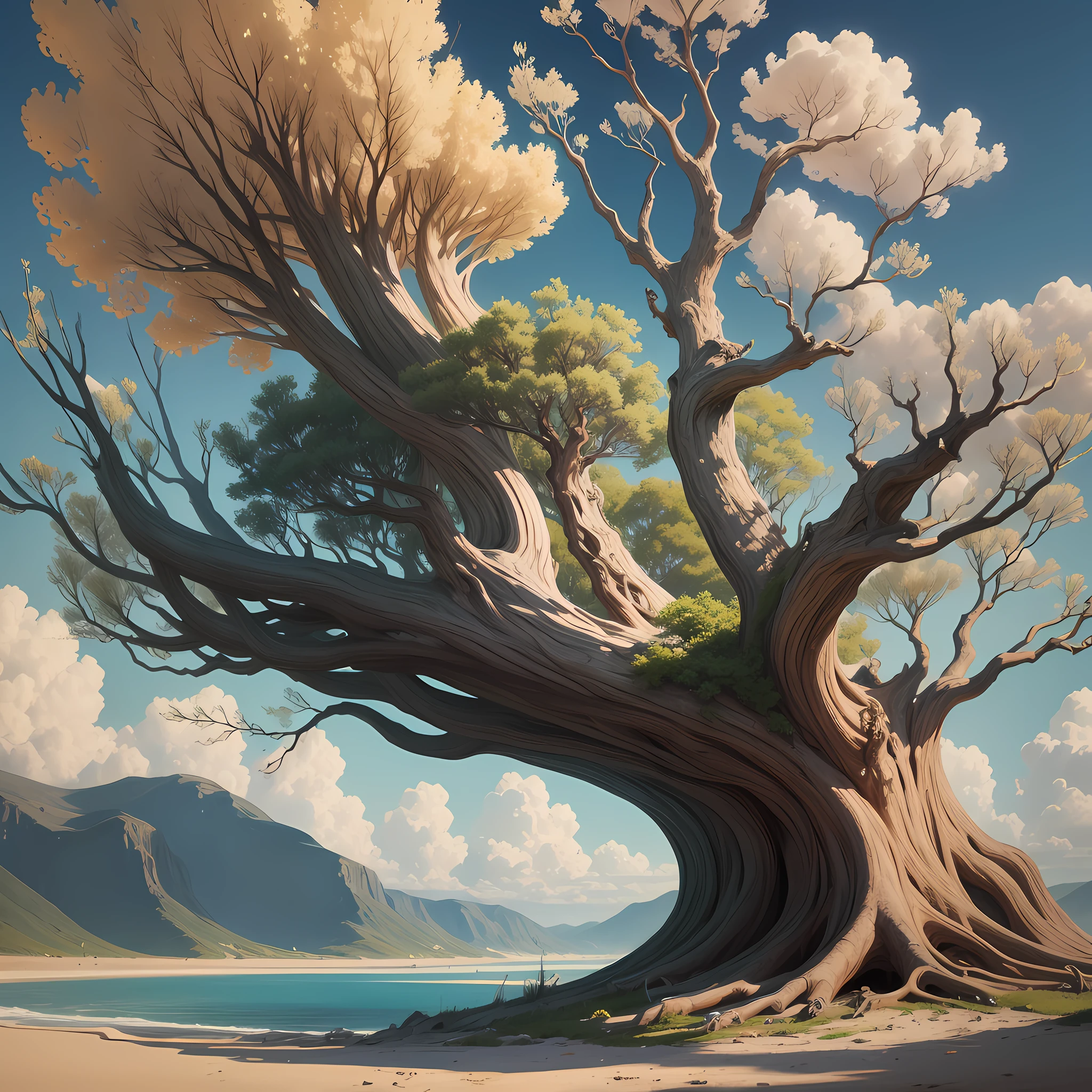 Redraw the tree above as if Dali painted it --auto --s2