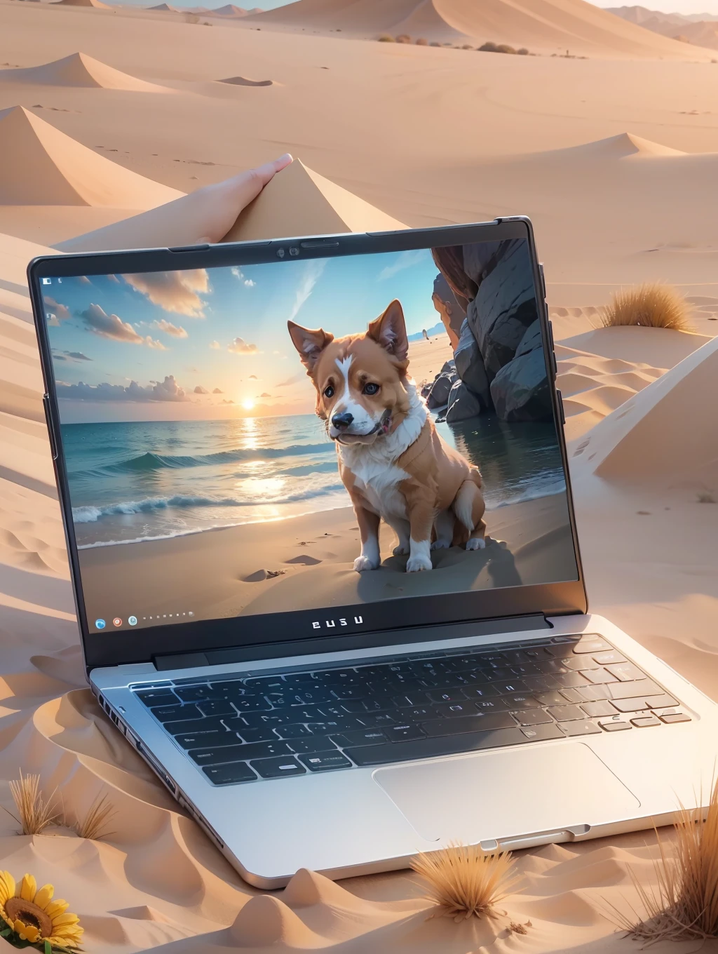 1cachorto,vidto,sand bottom,4k ultra definition notebook cover, raw, --auto --s2