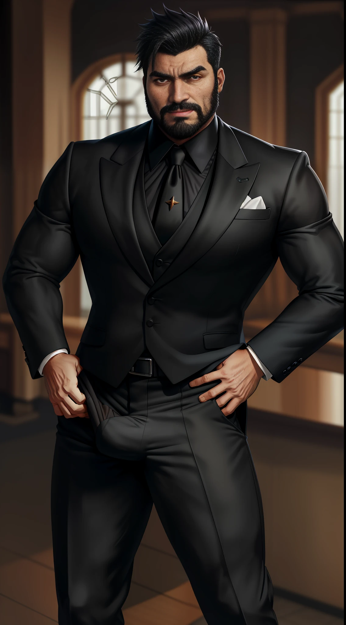 A close up of a man in a suit and tie posing - SeaArt AI