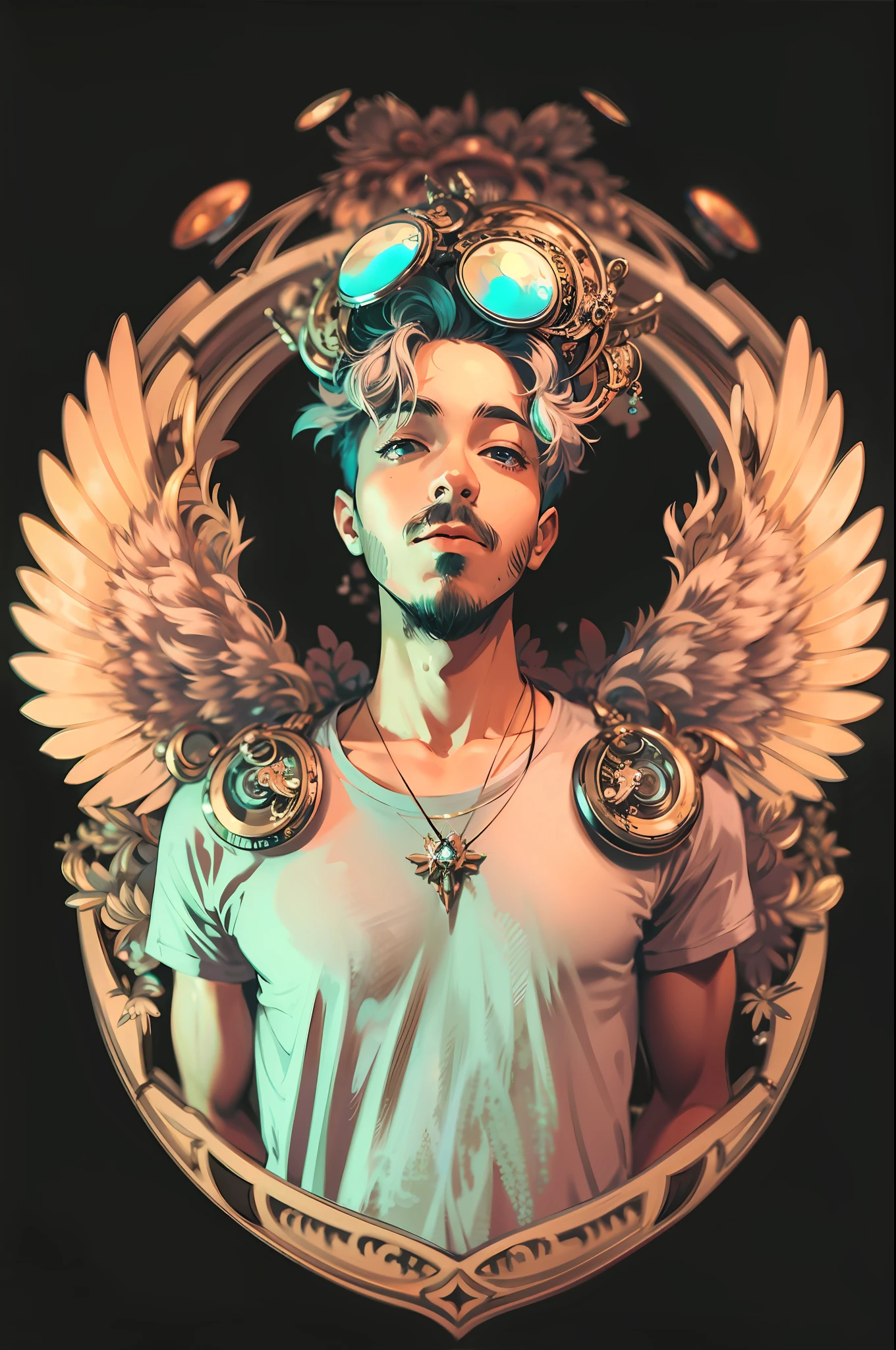 absurd resolution, high resolution, (masterpiece: 1.4), ultra-detailed, 1boy, from above, space, floating, fantasy, Disney, outer space in the background, different poses.