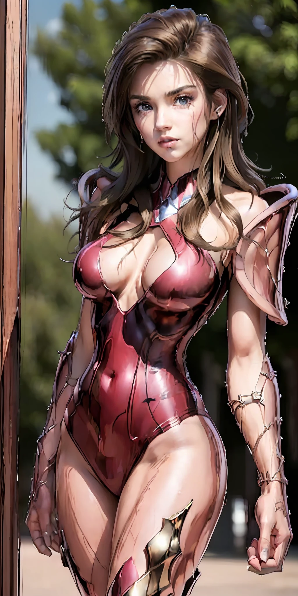 ((Top Quality, 8k, Masterpiece: 1.3)), Sharp Focus: 1.2, Perfect Body Shape: 1.4, Slender Abs: 1.2, (((Dark Brown Hair, Huge Breasts: 1.4)), Swimsuit, Urban Area: 1.2, Highly Detailed Face and Skin Texture, Detailed Eyes, Double Eyelids