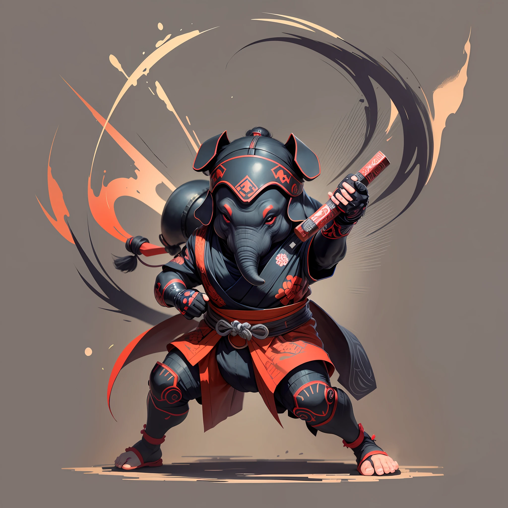 The illustration of the ninja elephant was a perfect example of the combination of Japanese and Western art. With features inspired by Japanese tattoos and ukiyo-e prints, the elephant had an attack pose, looking straight ahead, with its trunk raised and a kunai in its hands.
Despite his brave attitude, the ninja elephant had an adorable appearance, with a baby face and a kimono and bandana in the colors red and black. Her eyes were bright and expressive, conveying a mixture of determination and cuteness.
The image of the ninja elephant looked like an engraving, with strong, defined lines and a white background that highlighted the details of the drawing. His figure was peculiar, resembling a mascot, and the technique used resembled both Western and Eastern art, creating a unique and impressive combination.
In short, the illustration of the ninja elephant was an example of how art can be a fusion of different traditions and styles, creating an image that is at once beautiful, intriguing and memorable. --auto --s2