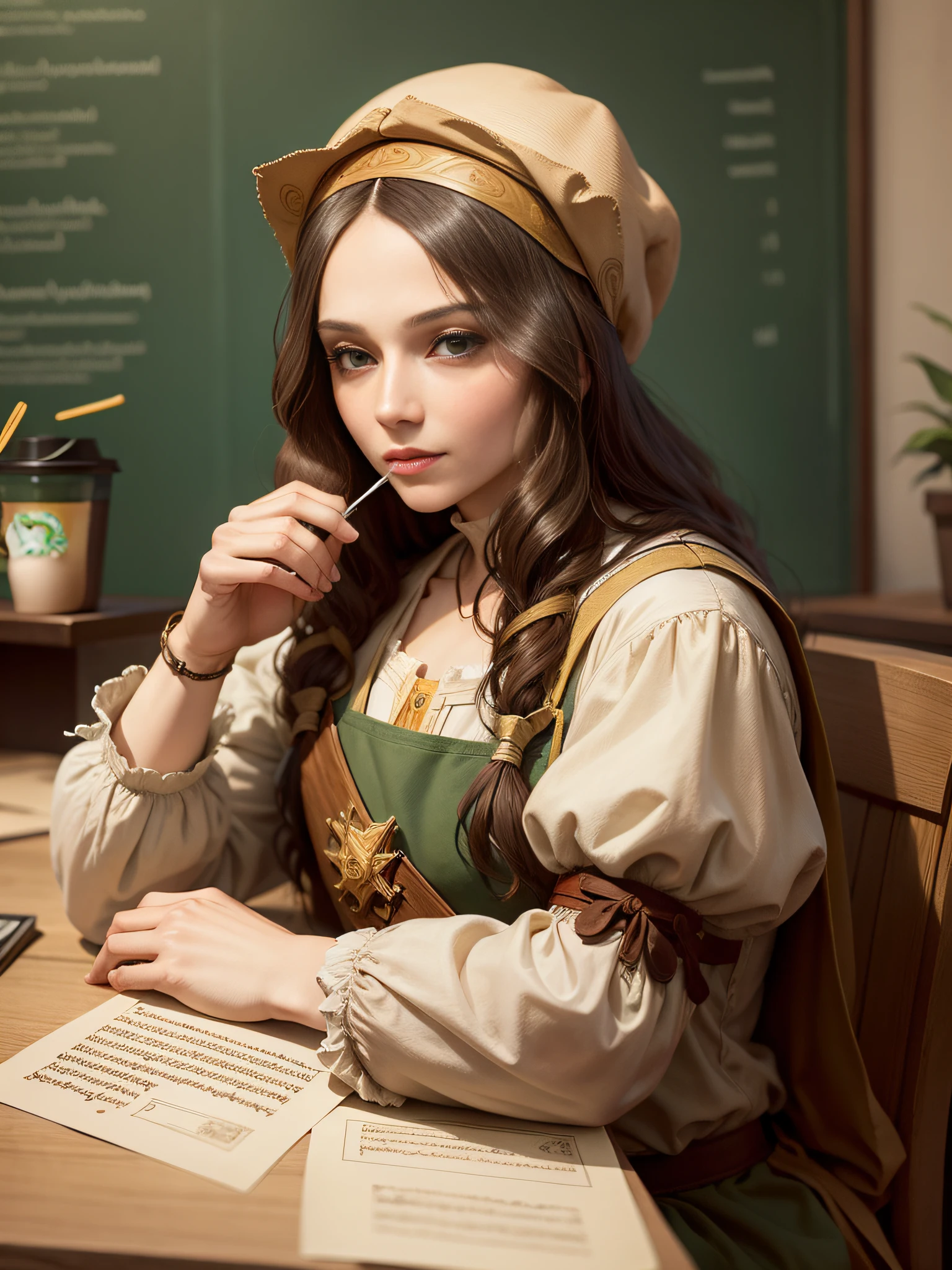 Leonardo da Vinci working at Starbucks. What project was he developing?