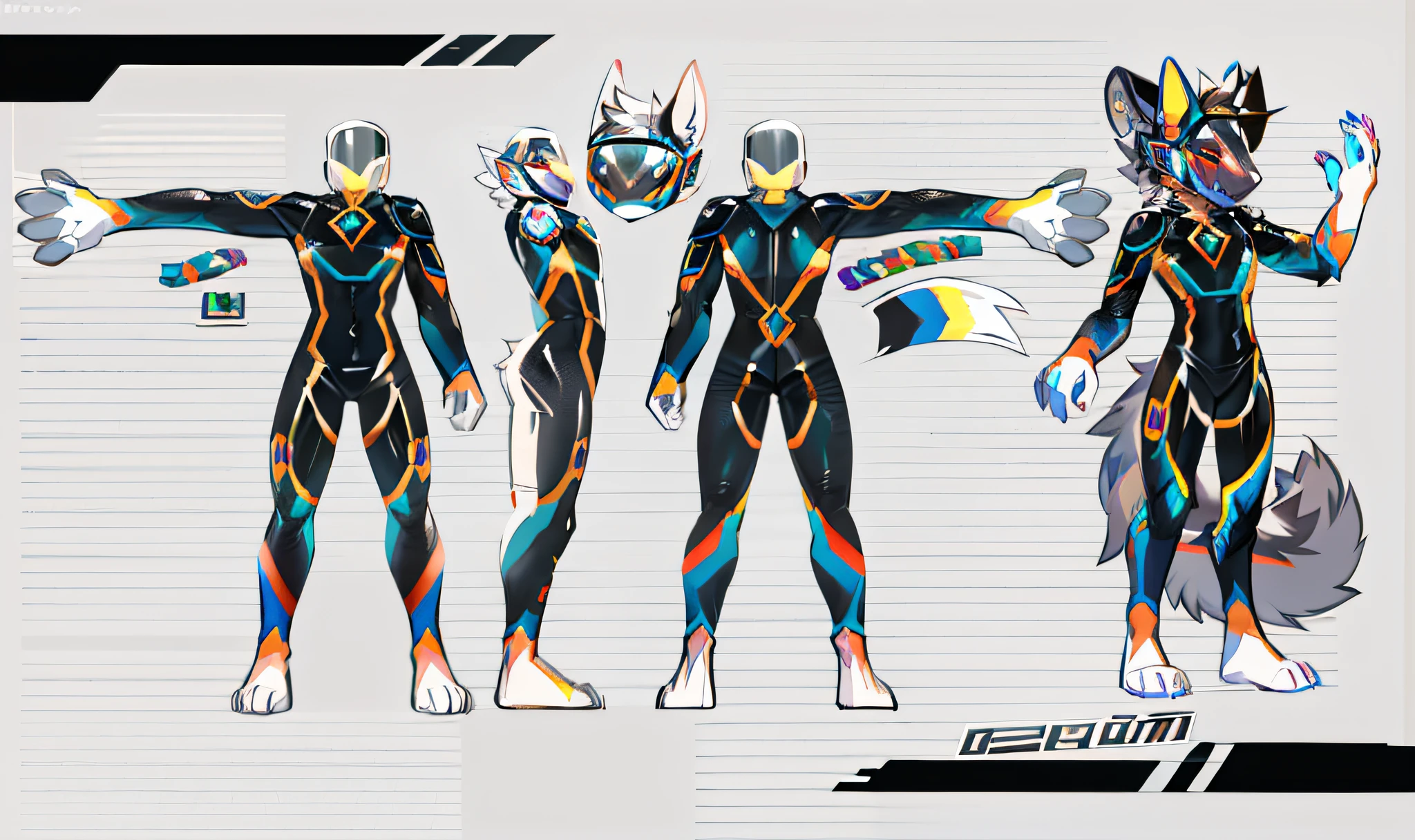Close-up of a man in a suit with a wolf dragon on it, new costume concept design, full body concept, detailed full body concept art, human body structure bee concept art, full body concept art, full body action concept art, detailed full body concept,! Dream concept art, clear costume design, ((character concept art)), male robot human orca, latex suit, latex suit
