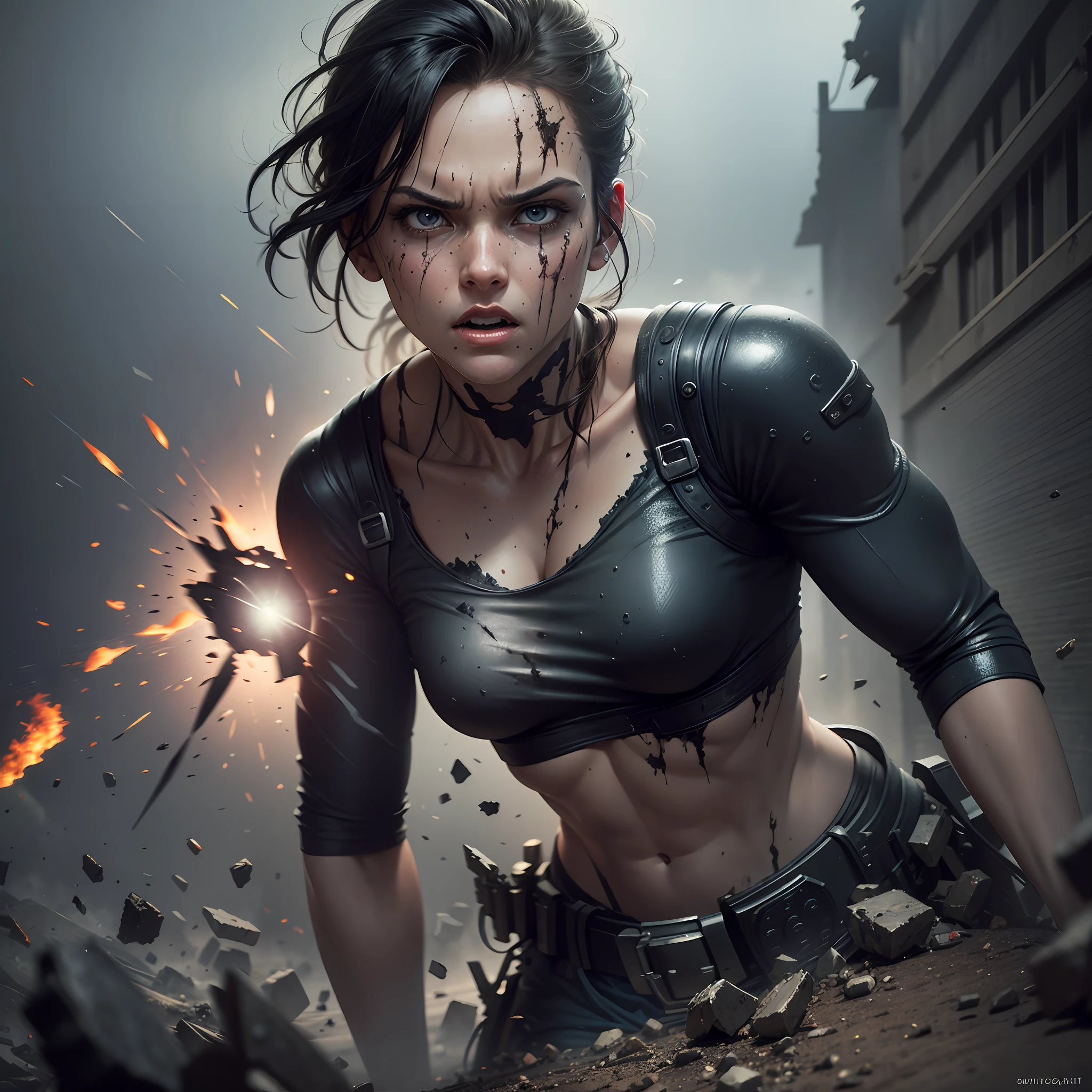 Syberart, centered, creates a Terminator
Dramatic and action-packed zombie. Use advanced photography and image editing techniques to realistically capture intense expression and posture, and play with light and shadow to add depth and drama to the image. Incorporate battlefield elements, such as debris and destruction, to add context and visual interest to the image. Make sure the image has high resolution and impeccable image quality to ensure a very realistic and dynamic appearance. --auto --s2