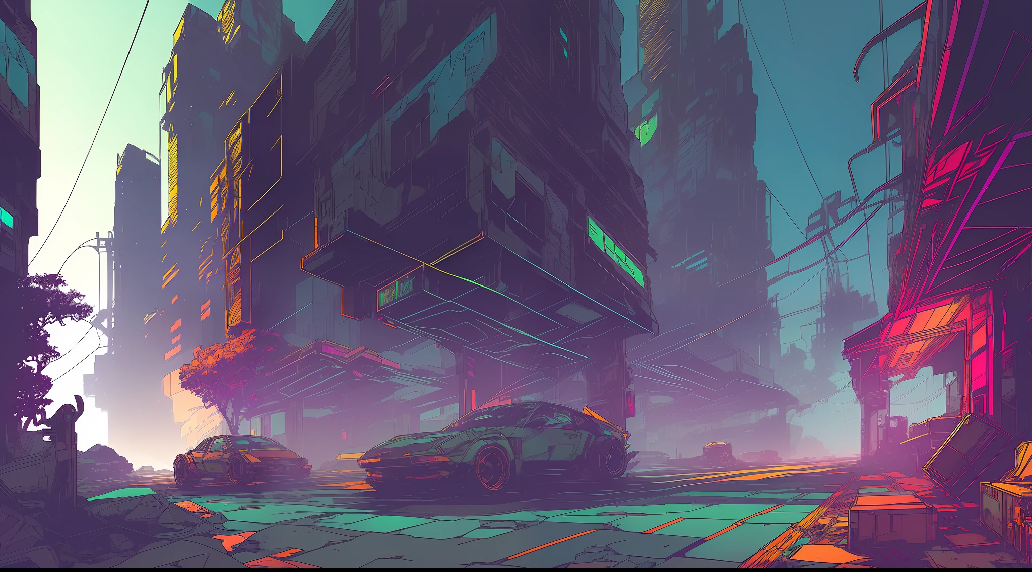 nvinkpunk background, snthwve style, punk rock, high detailed, 8k, vaporware, cell shaded, (octane render:1), trending on artstation, highly detailed, fine detail, intricate