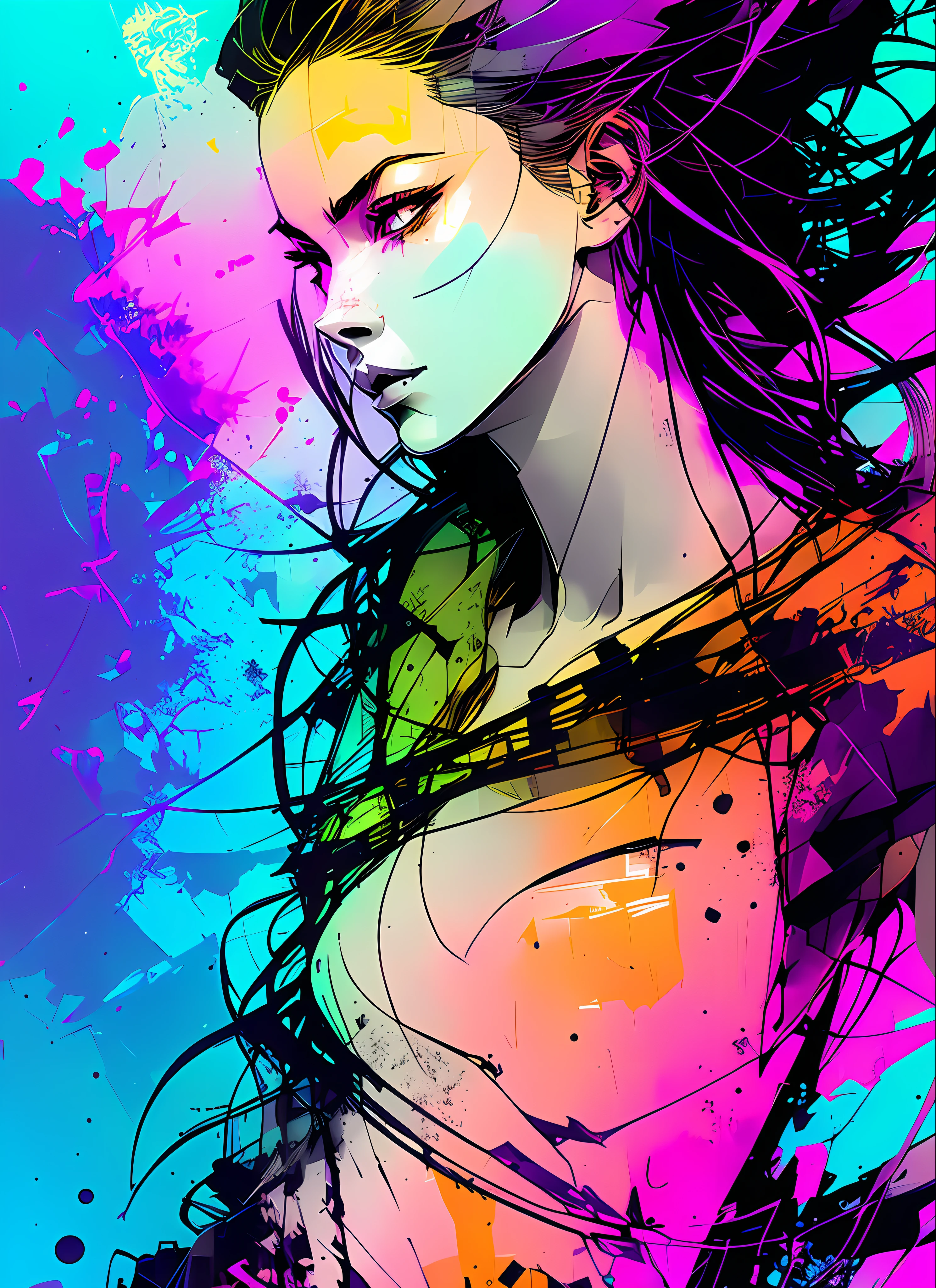 snthwve style nvinkpunk beautiful urban witch, (hallucinating colorful soap bubbles), by jeremy mann, by sandra chevrier, by dave mckean and richard avedon and maciej kuciara, punk rock, high detailed, 8k, vaporware, cell shaded, (octane render:1), trending on artstation, highly detailed, fine detail, intricate