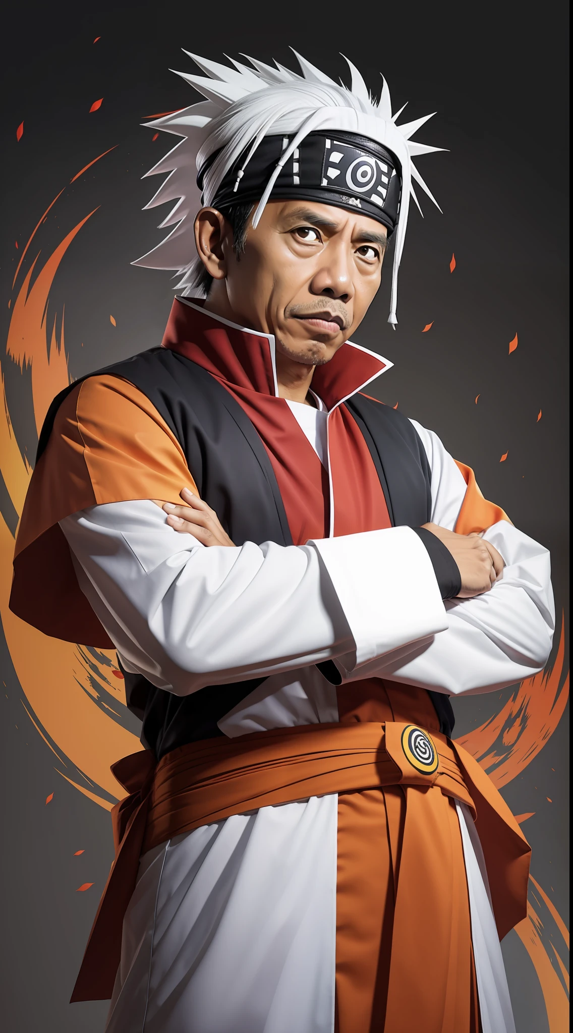 President Jokowi dodo wearing Naruto hokage costume