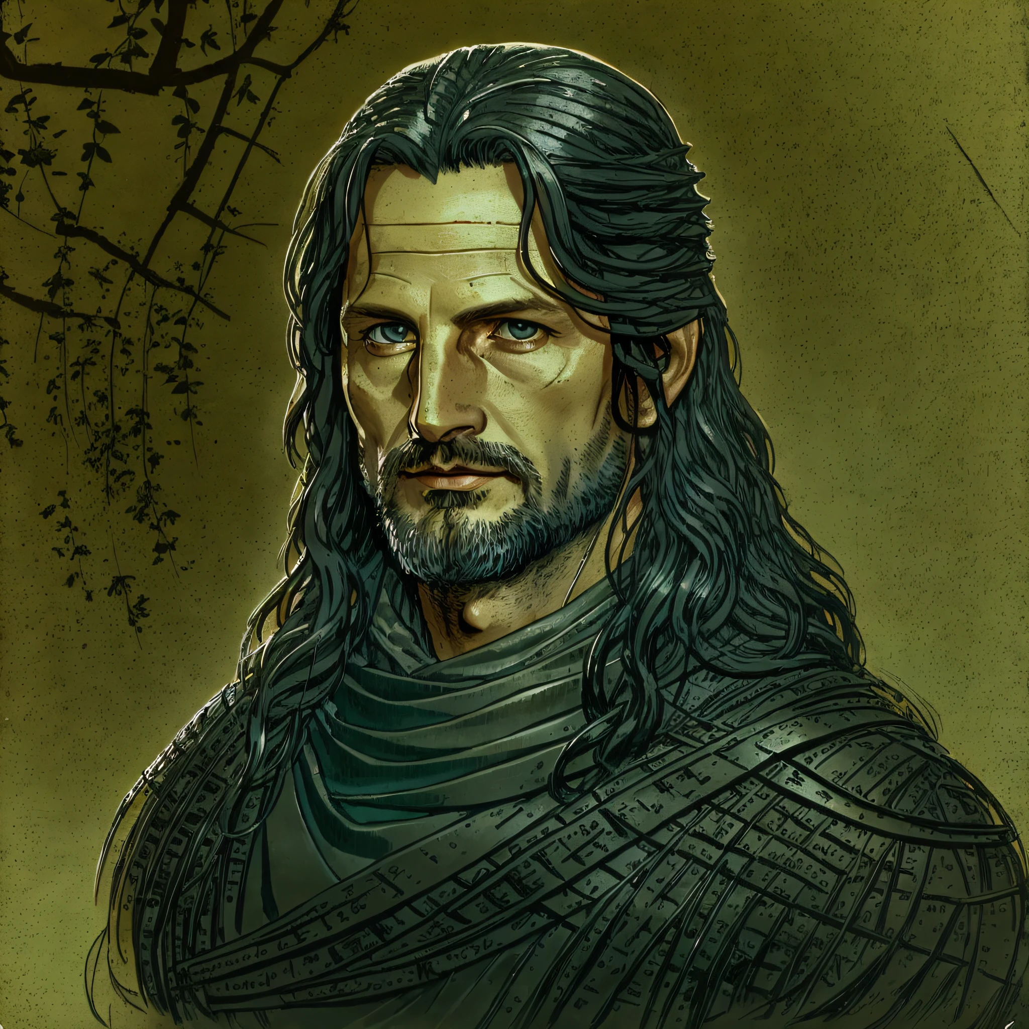 Aragorn lord of the rings (bust portrait)