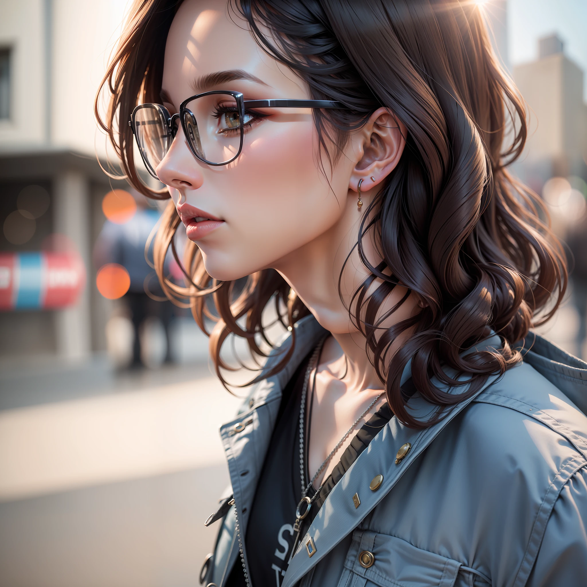 street style photo of a woman, shot on sony a 7RIII, Sunlight