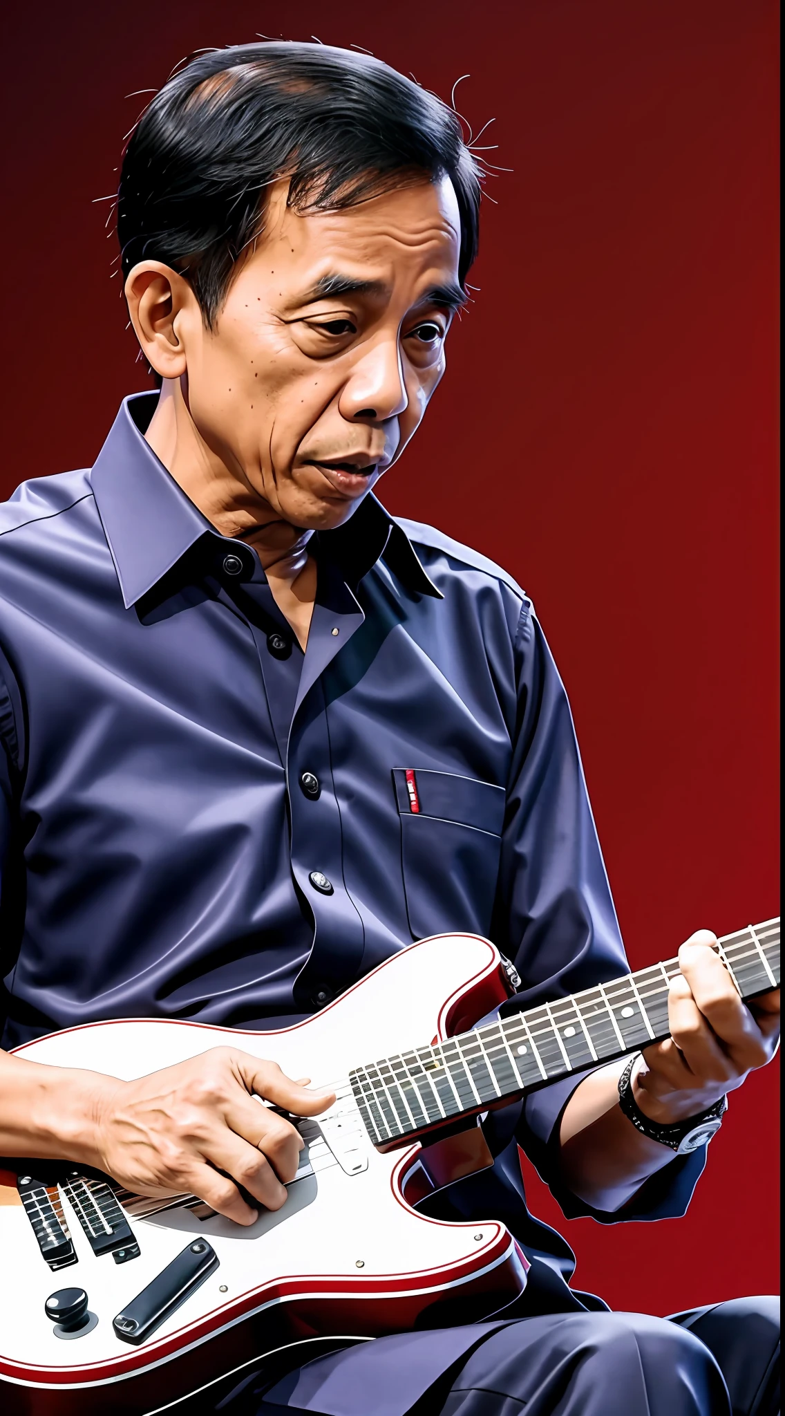 President Jokowi Dodo Playing Guitar