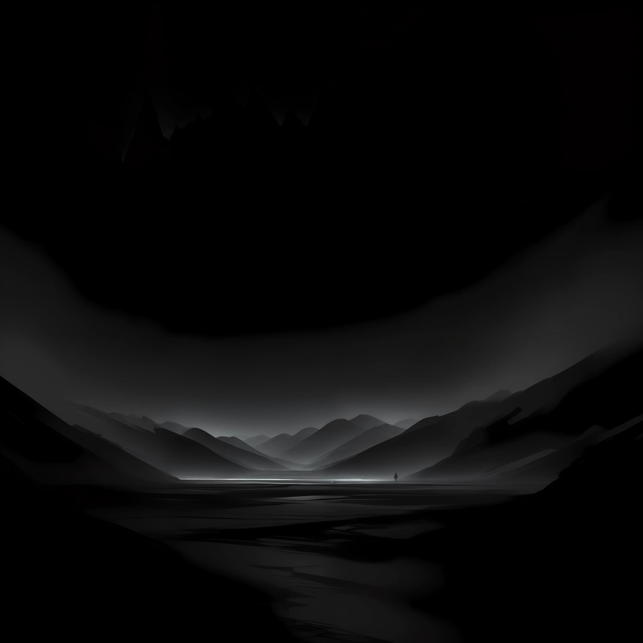 dark landscape, abstract art, doodle, sketch, portrait