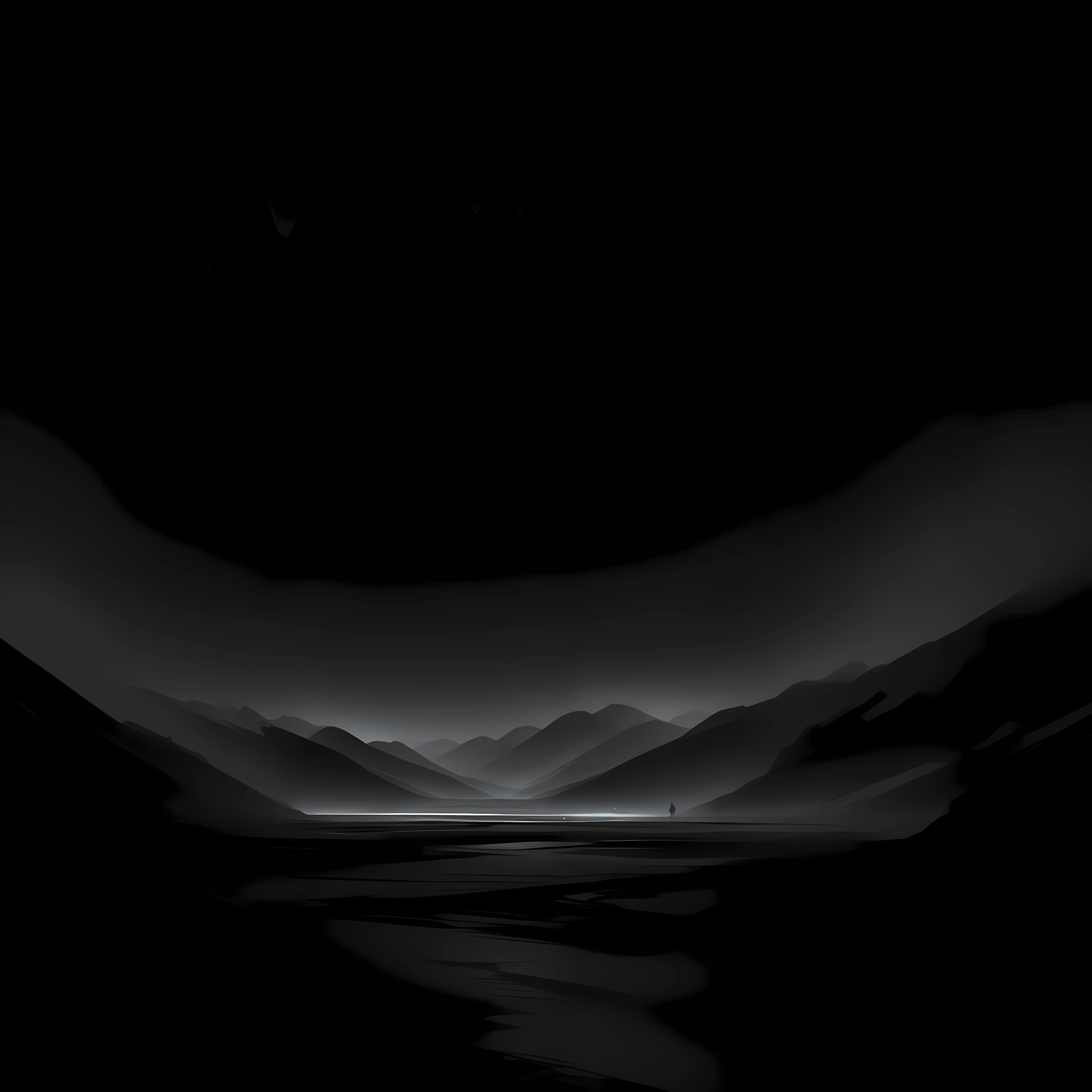 dark landscape, abstract art, doodle, sketch, portrait